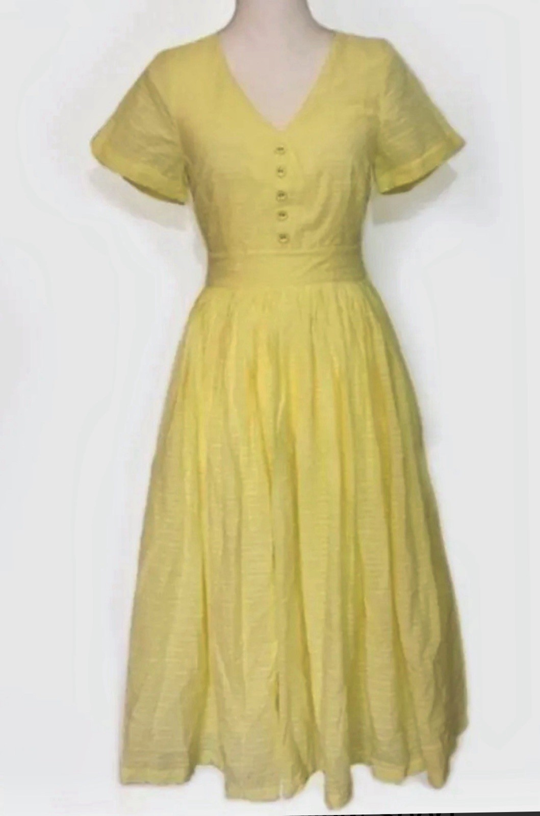 Modcloth Yellow Got And Flare Dress With Built in Petticoat Size 26