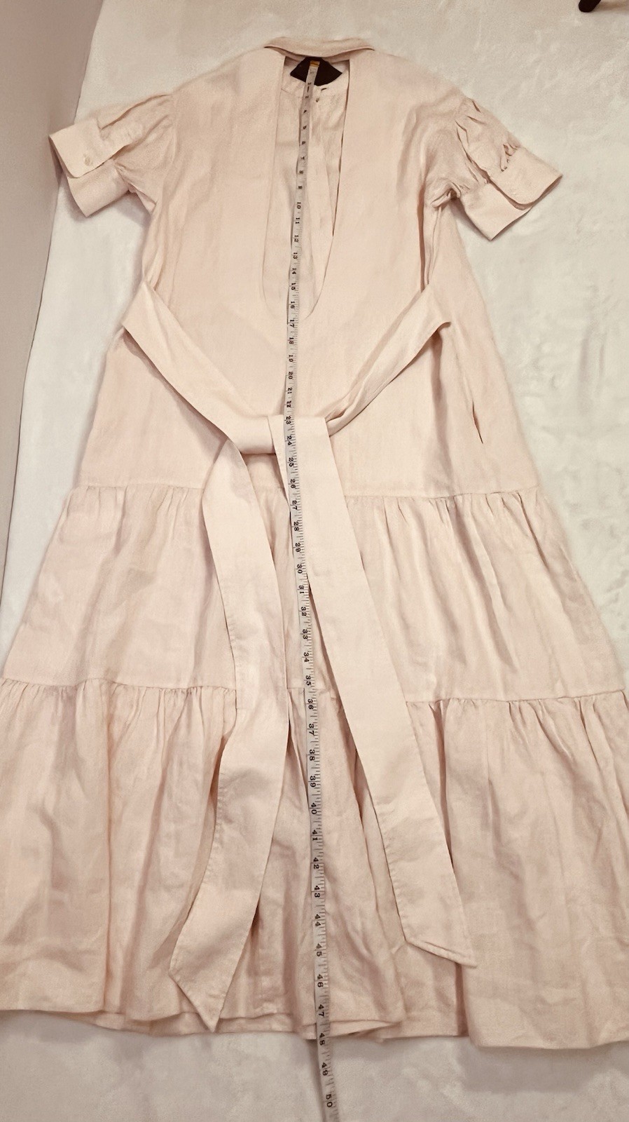 Marissa Webb Presley Linen U Back Button Down Midi Rosetta Color Dress $545 NWT