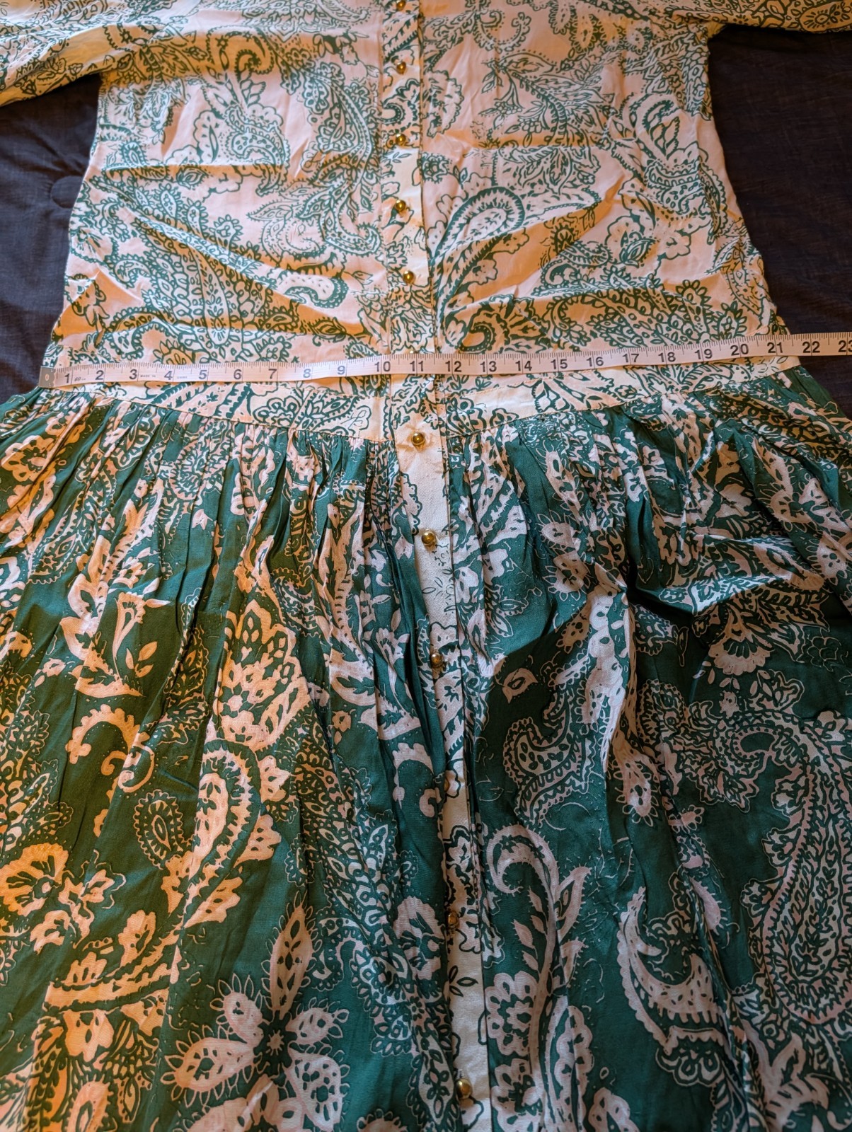 Miss June Paris Carlotta Green Maxi Dress Womens OS Paris **Missing Belt