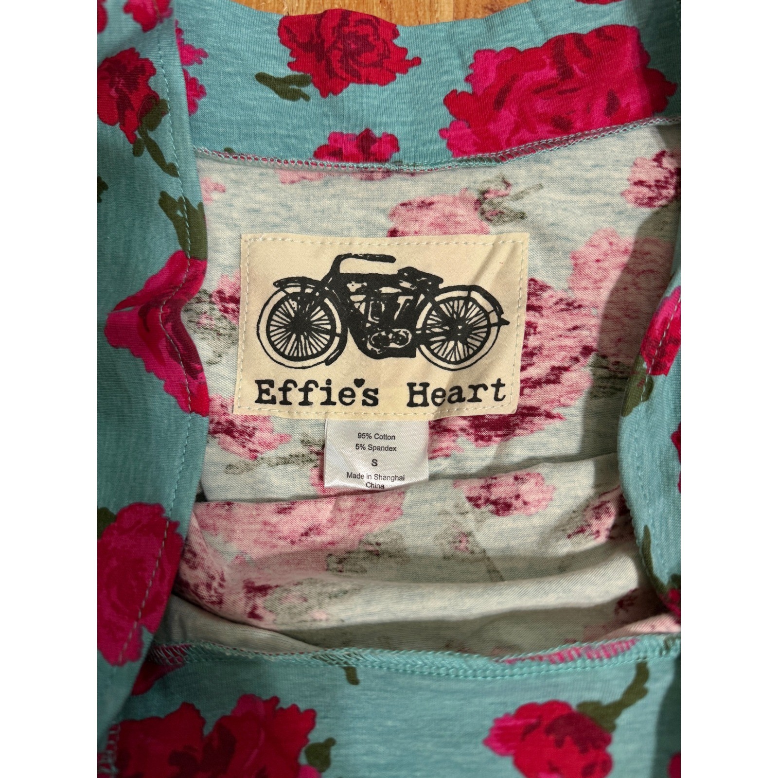 Modcloth Effie’s Heart Turquoise Rose Dress, Small NWOT