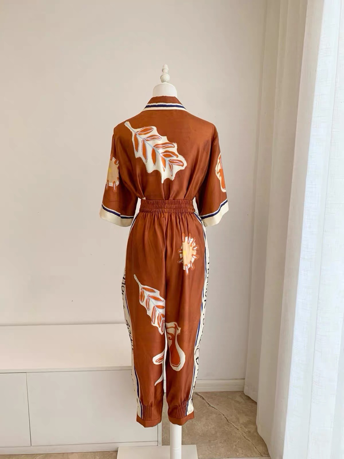 Alemais 2026 Australian niche printed short sleeved shirt cropped pants