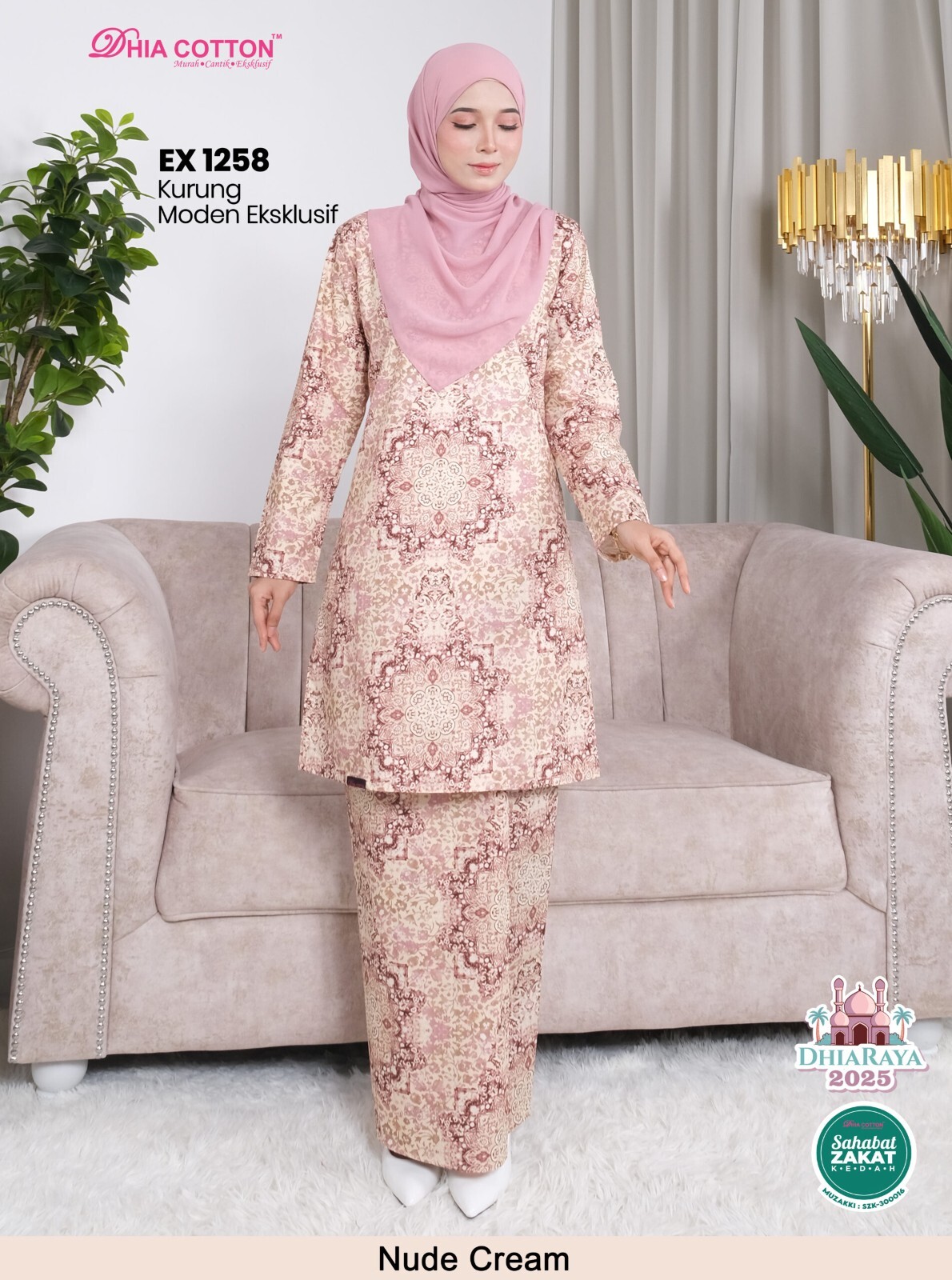 Baju Kurung Moden cotton S Labuh Longgar Kain Lipat ala Batik inc. shipping fee