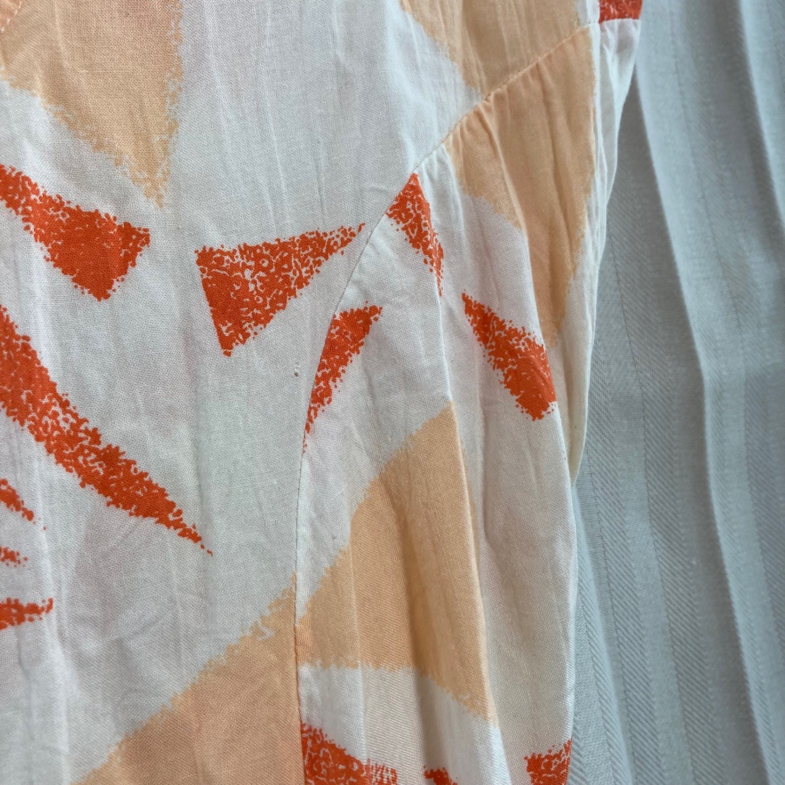 Love Lives Orange Geometric Print Lace Up Back Midi Dress Women’s M Resortwear