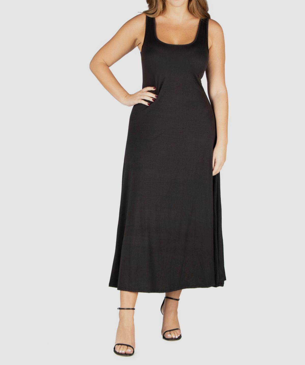 24seven Comfort Apparel Women’s Black Scoop Neck Sleeveless Dress Plus Size 2X