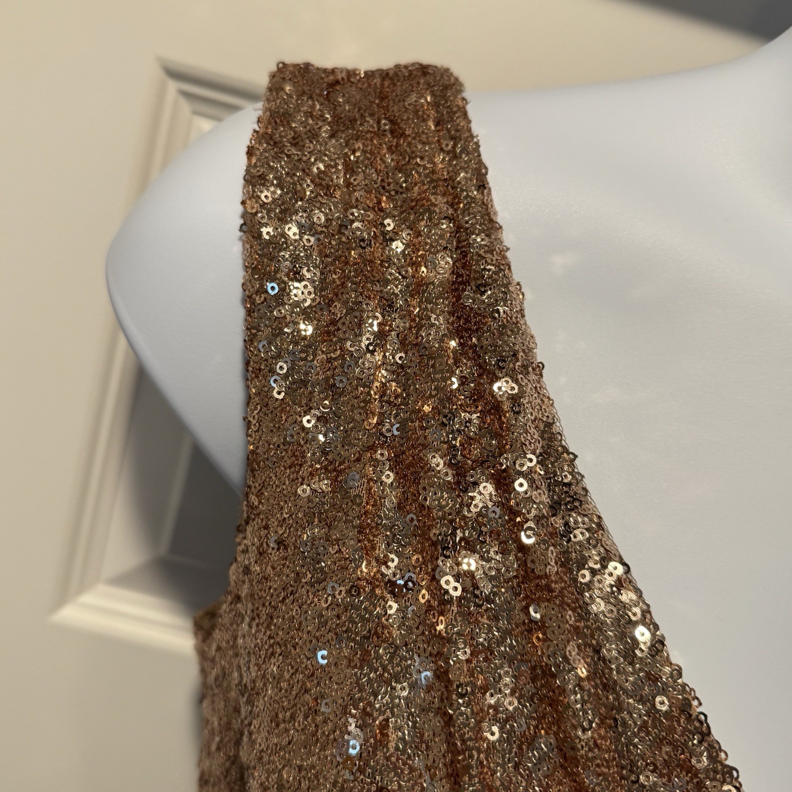 Revelry Bijou Rose Gold Sequin Maxi Dress Size 22 Formal Bridesmaid