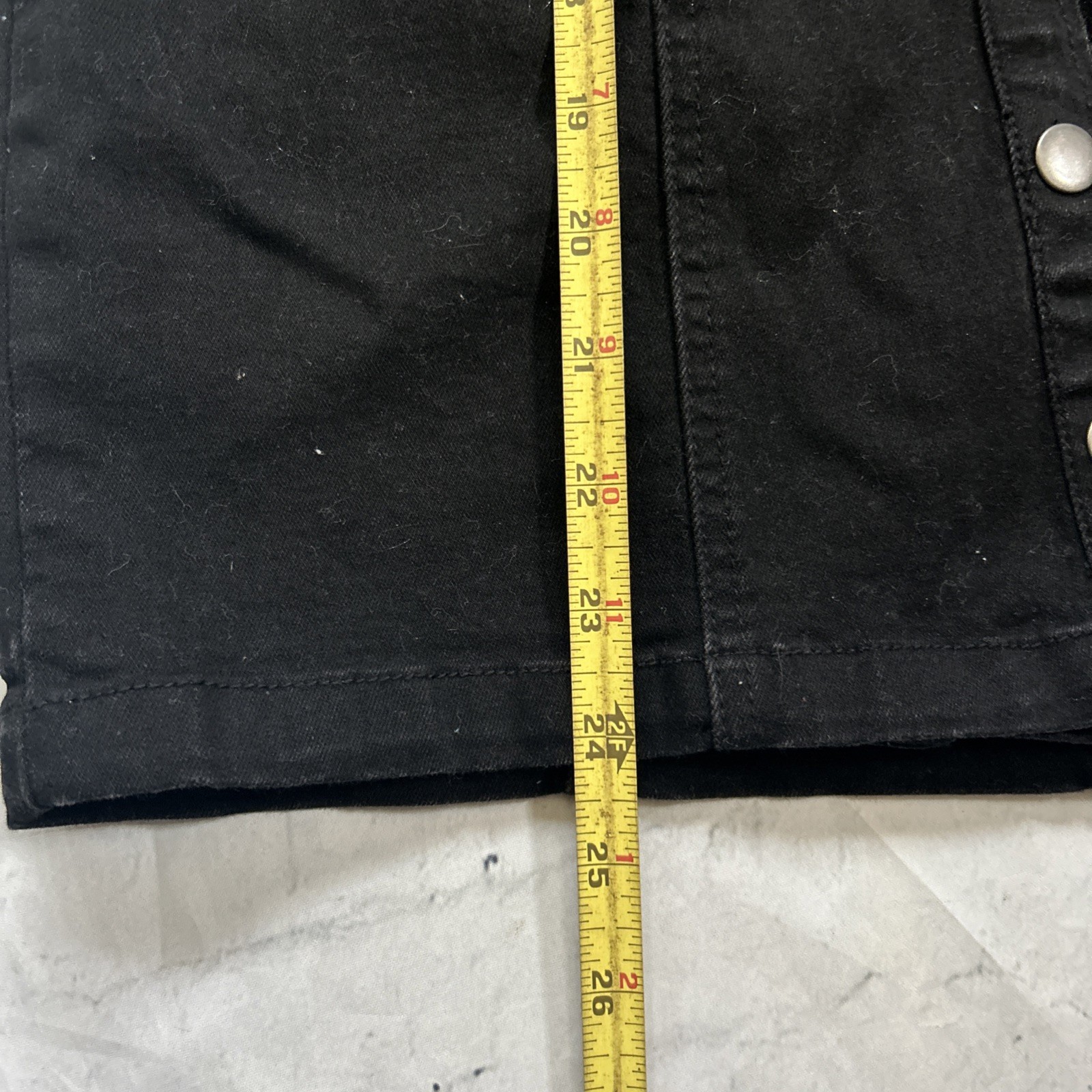 Forever 21 Black Denim Snap Button Up Mini Dress Size Medium