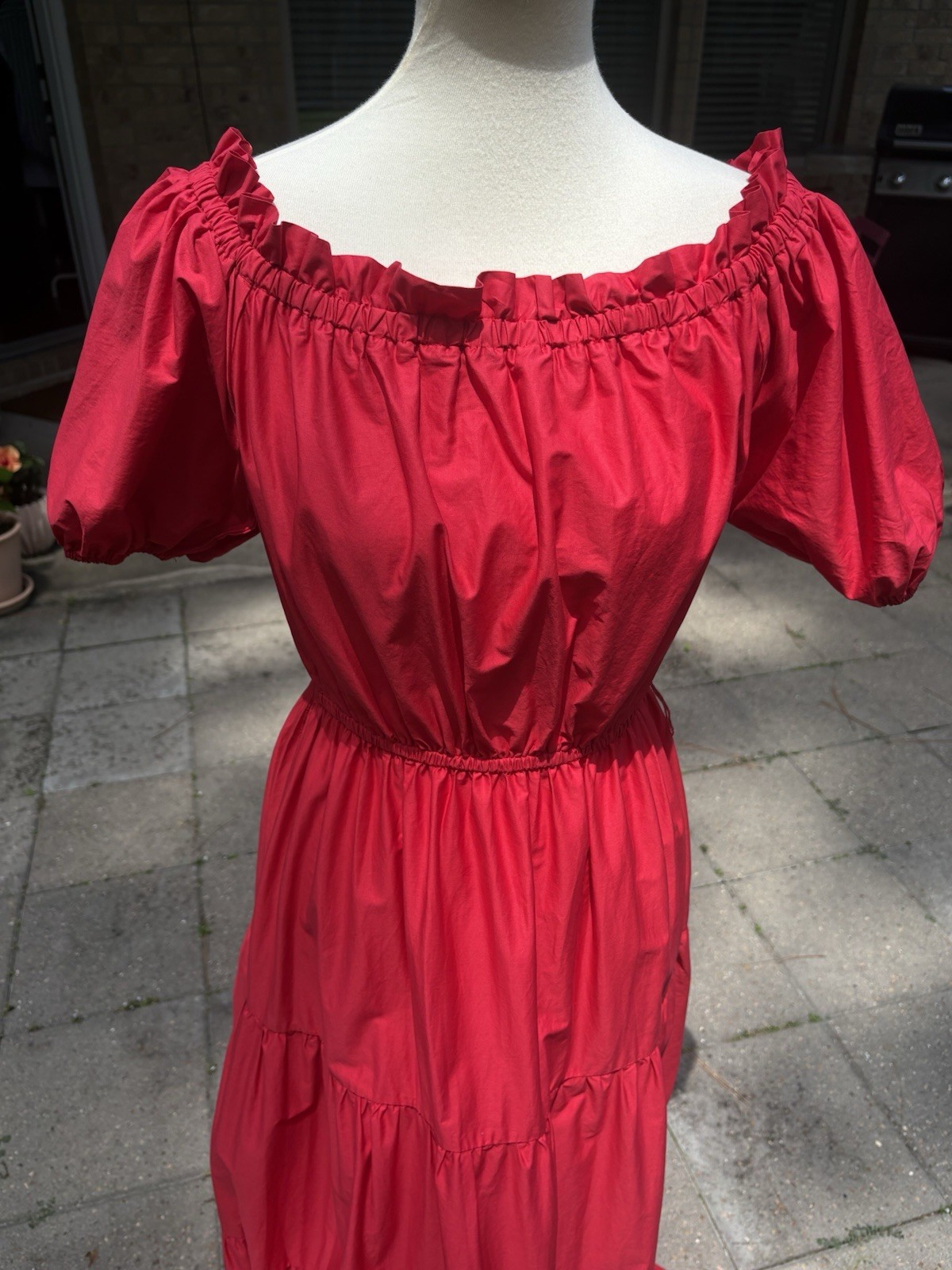 FEEL LIKE MOVING MAXI DRESS FLYING TOMATO Anthropologie Large Red
