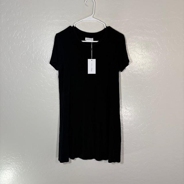 Lovers + Friends Dress Womens Small Black Jersey T Shirt Dress Short Sleeve Mini