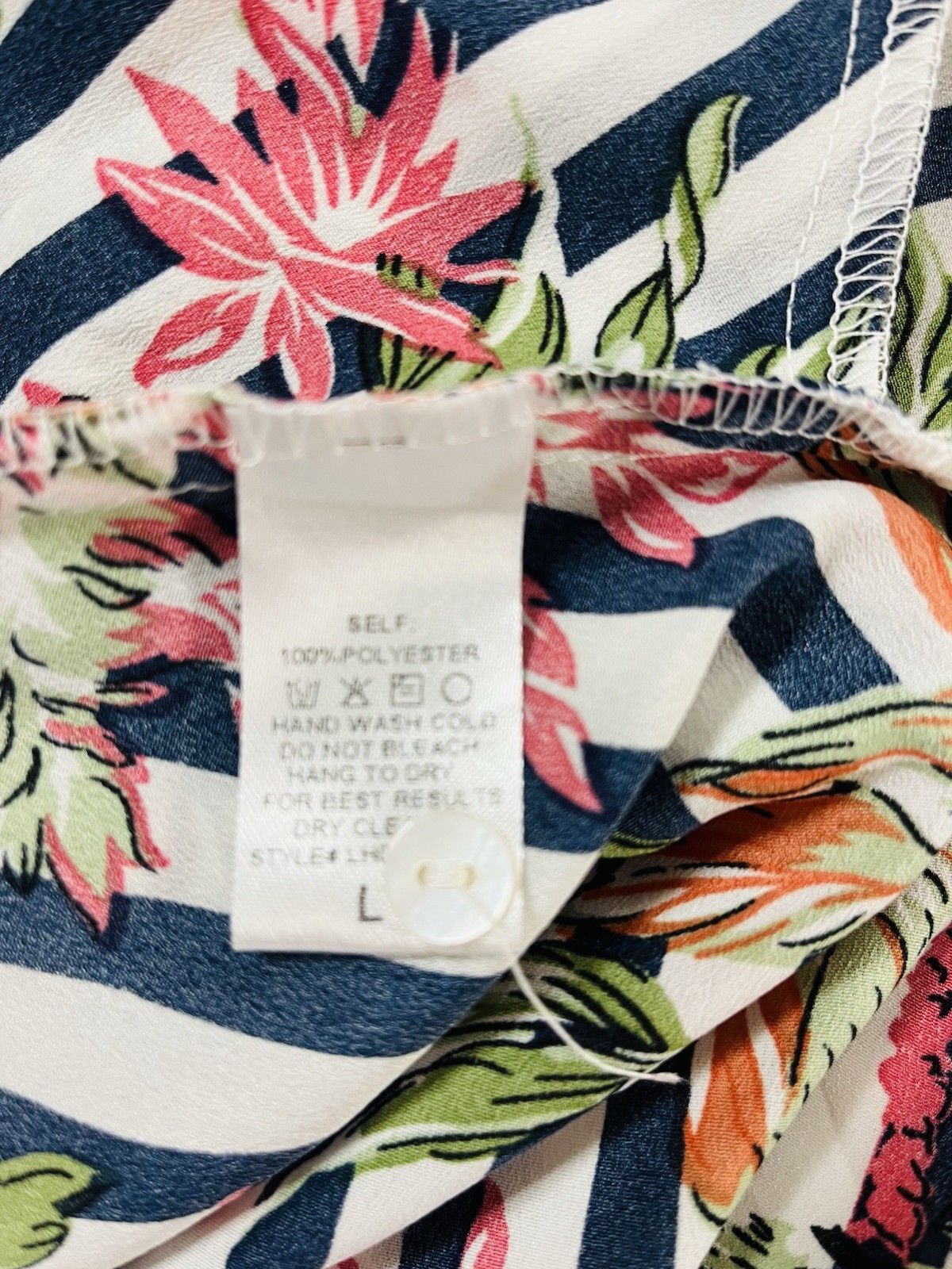 Love + Harmony L Floral Maxi Dress Flowy Boho Coastal Beachy Tropical Resort 90s