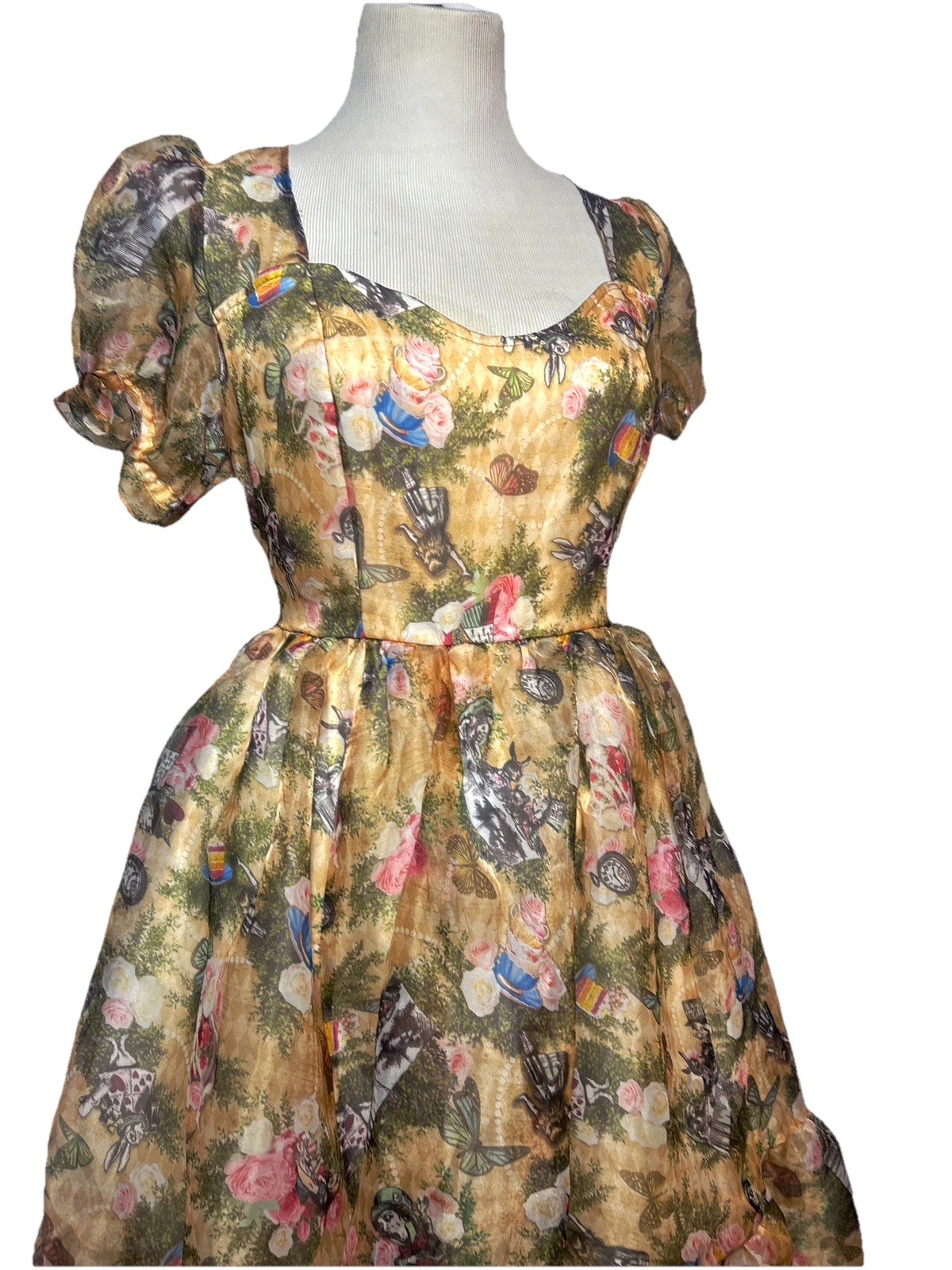 Hot Topic Thorn & Fable Goth Garden Tea Party Alice In Wonderland Hatter Sz Lrg