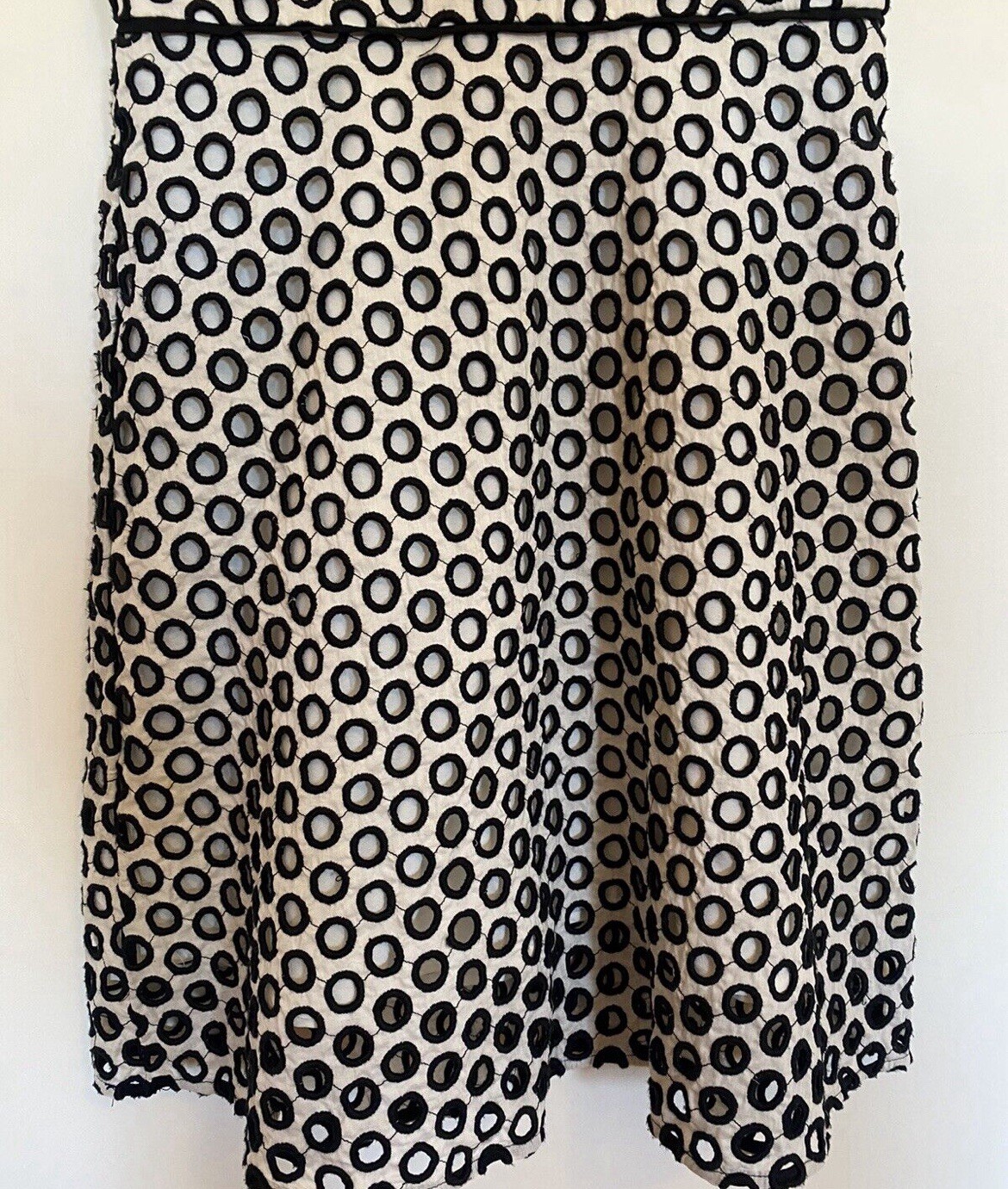 Nwt J Crew Circle Cutout Eyelet Overlay Dress White Black Size 0