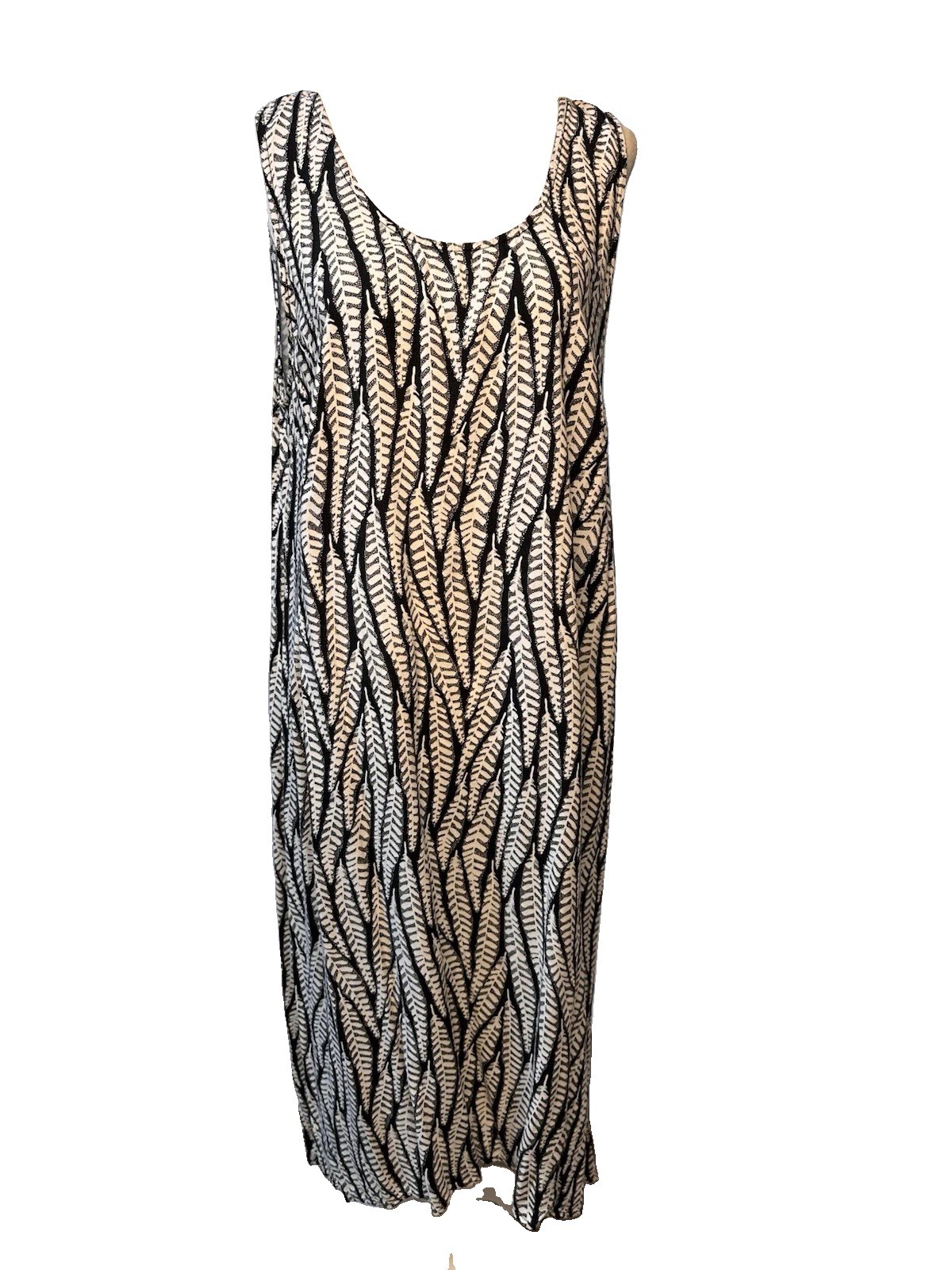 Ava & Viv Rayon Hi Lo Sleeveless Leaf Print Dress Size X