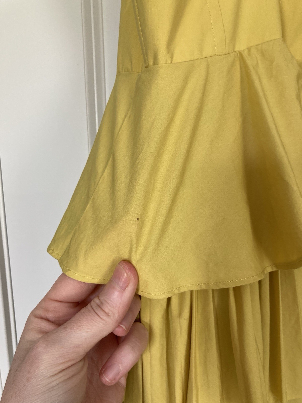 Ulla Johnson Avery Gown in Limonite Tiered Maxi Dress Gown Womens 10 Resort Vaca