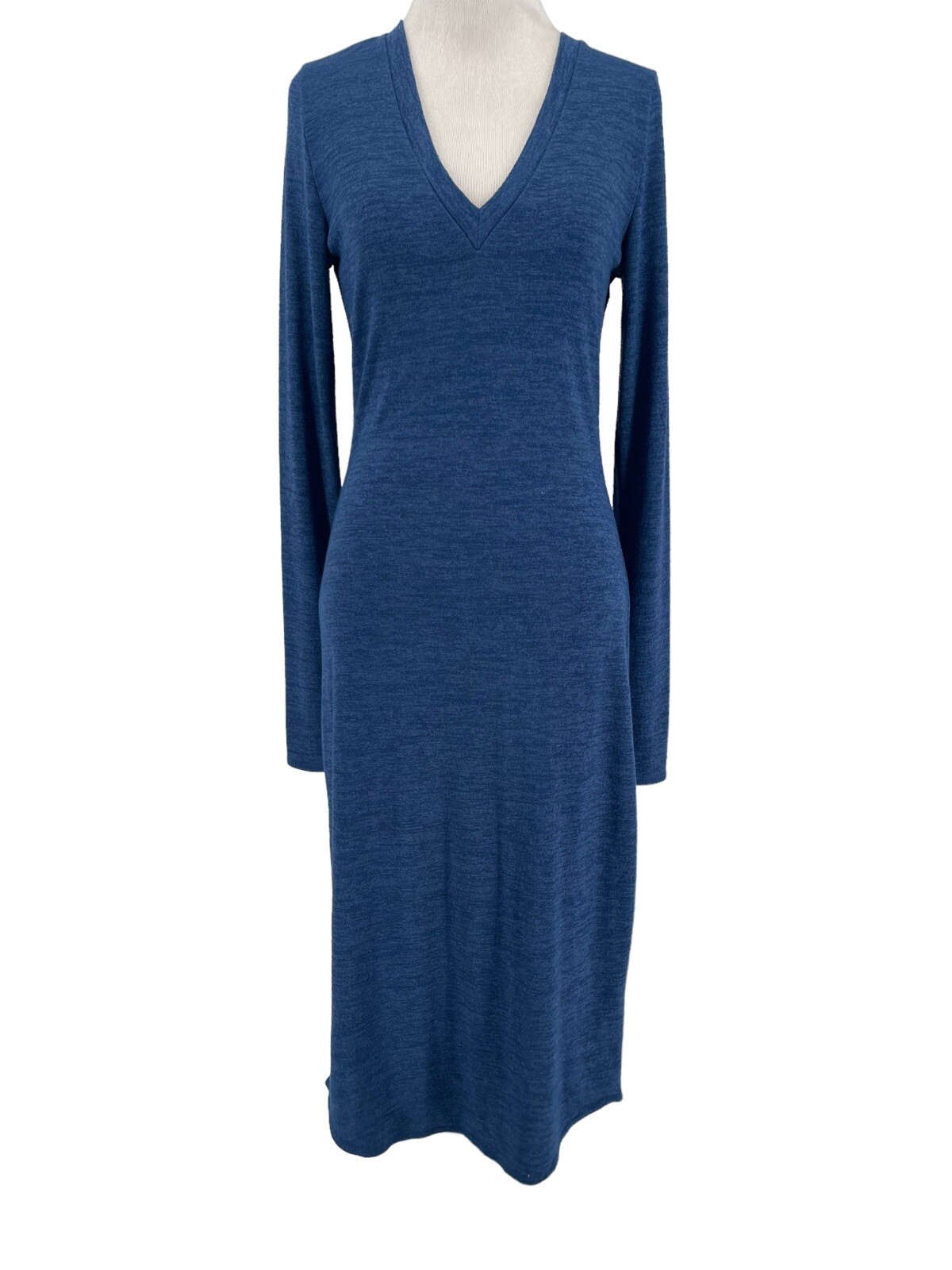 Wilfred Free Women’s Heathered Blue Lisiere Long Sleeve Dress Size Medium