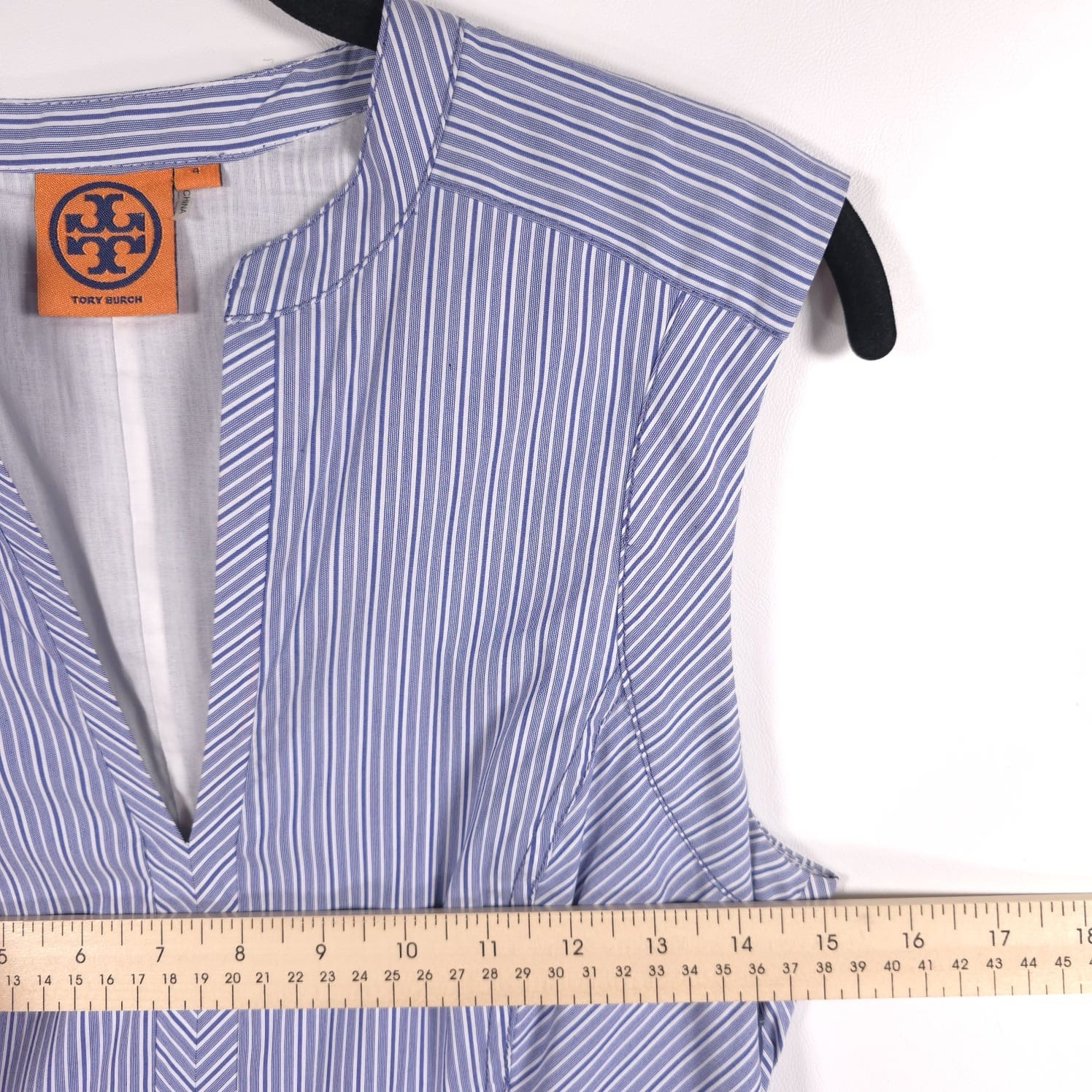 TORY BURCH Mini Dress Flare Size 4 Sleeveless Pleats Cotton Blend Style 13131464
