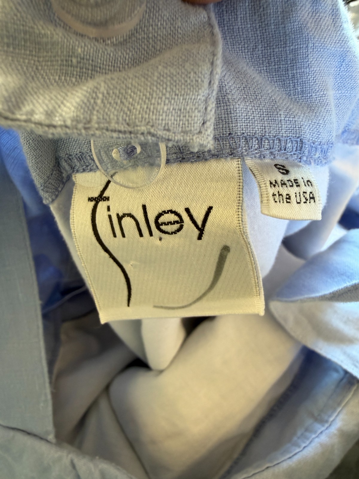 Finley halter cold shoulder dress linen material blue color size large casual