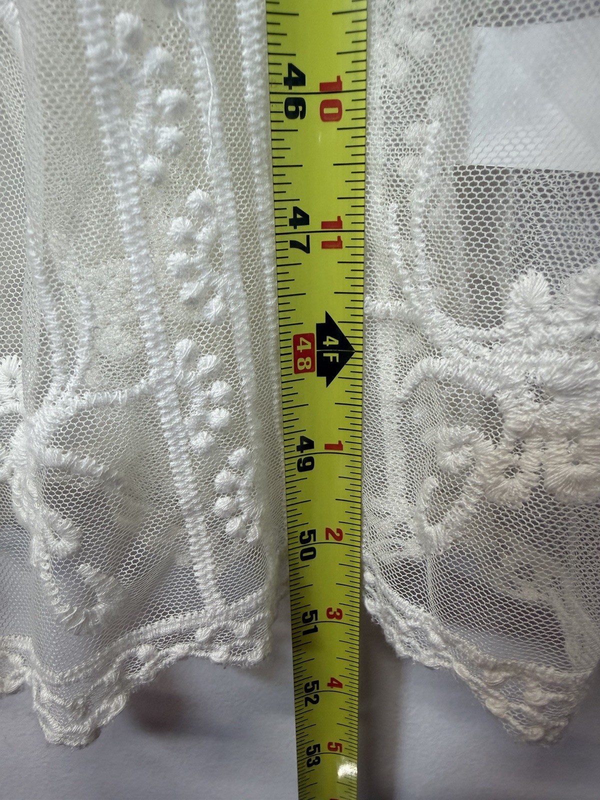 Mustard Seed Lace Sheer Dres Embroidery Cream Boho Cottage Fairy Romantic OS