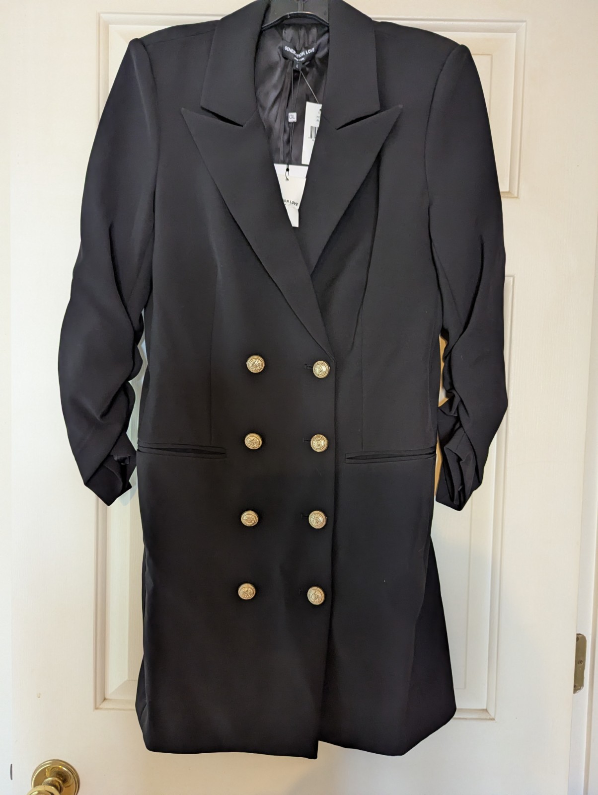Generation Love, Black Coat Dress, Size L, NWT