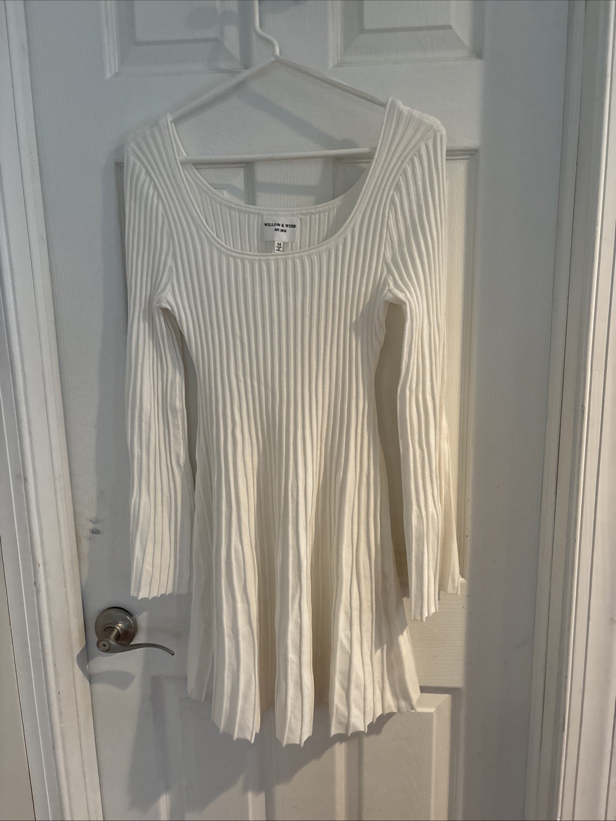 Willow And Wind Women’s Sweater Dress, Size M, Cream/textured