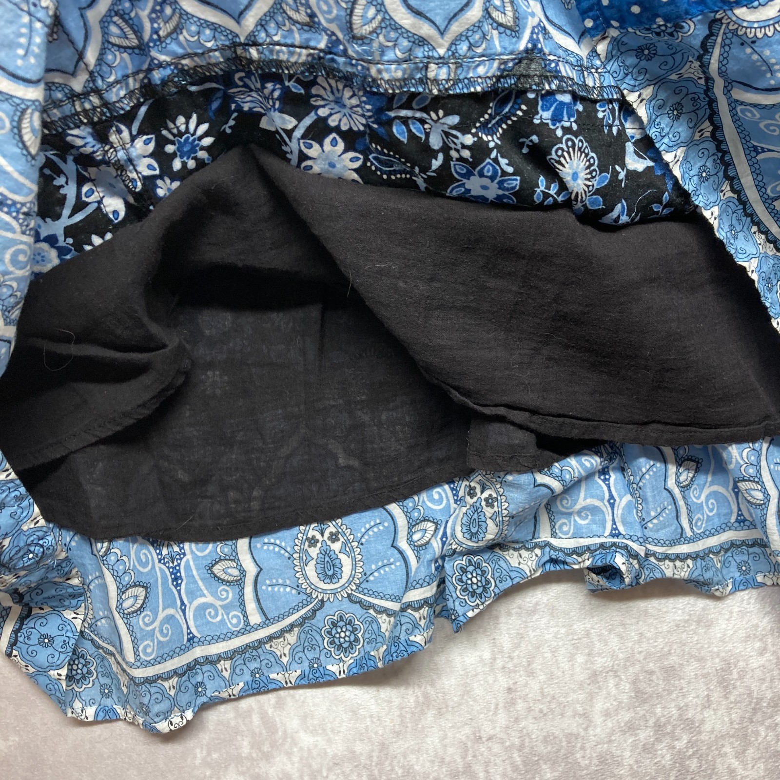 Vintage Y2K Mossimo Dress Large Blue Floral Babydoll Smocked Sundress