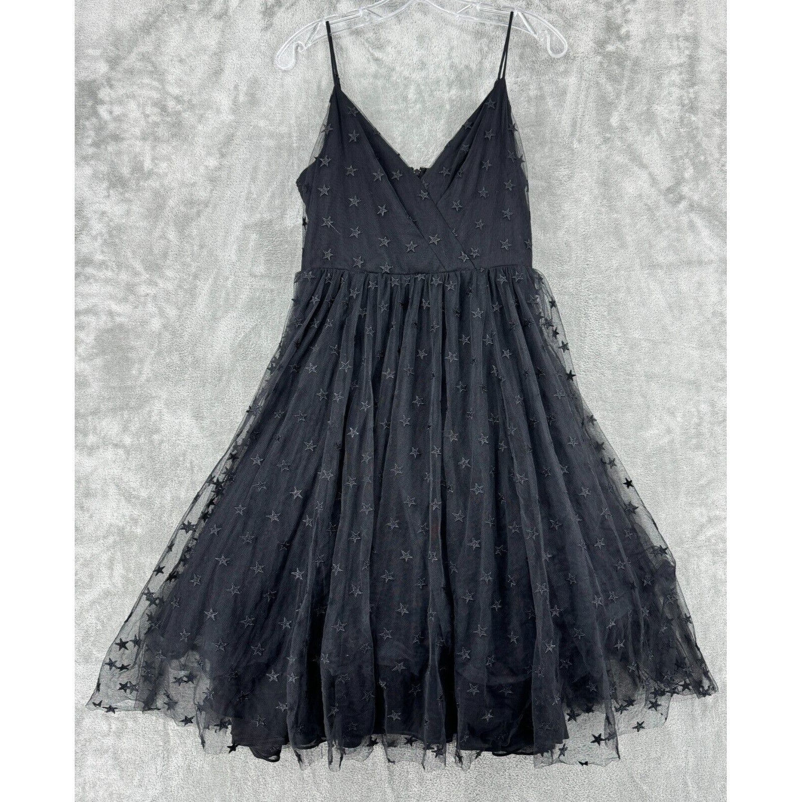 J Crew Dress Womens 8 Star Embroidered Tulle Babydoll Whimsigoth Event Fairy Zip