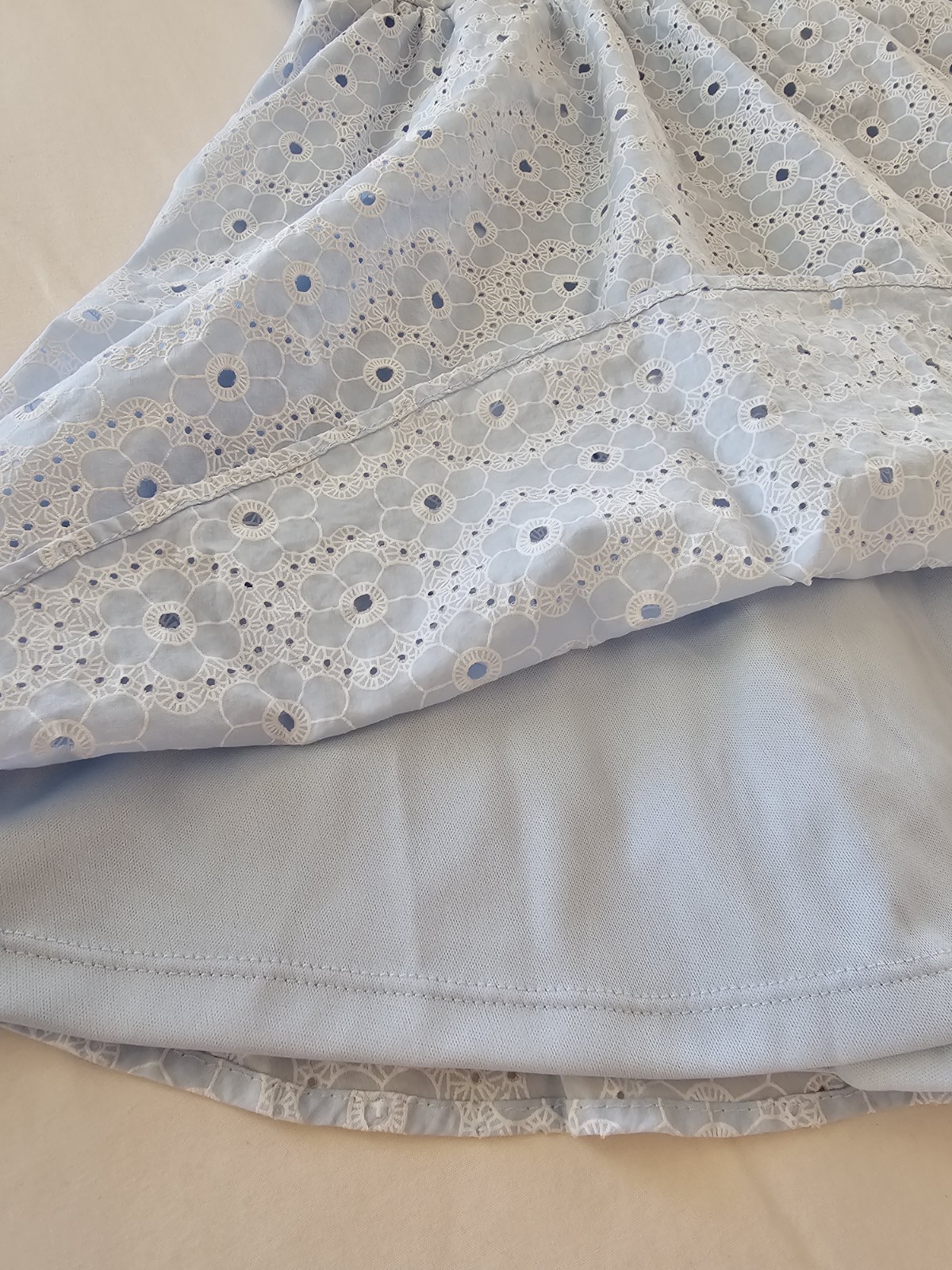 Altar’d State XS Light Blue Eyelet Embroidered Mini Dress Ruffle Sleeve