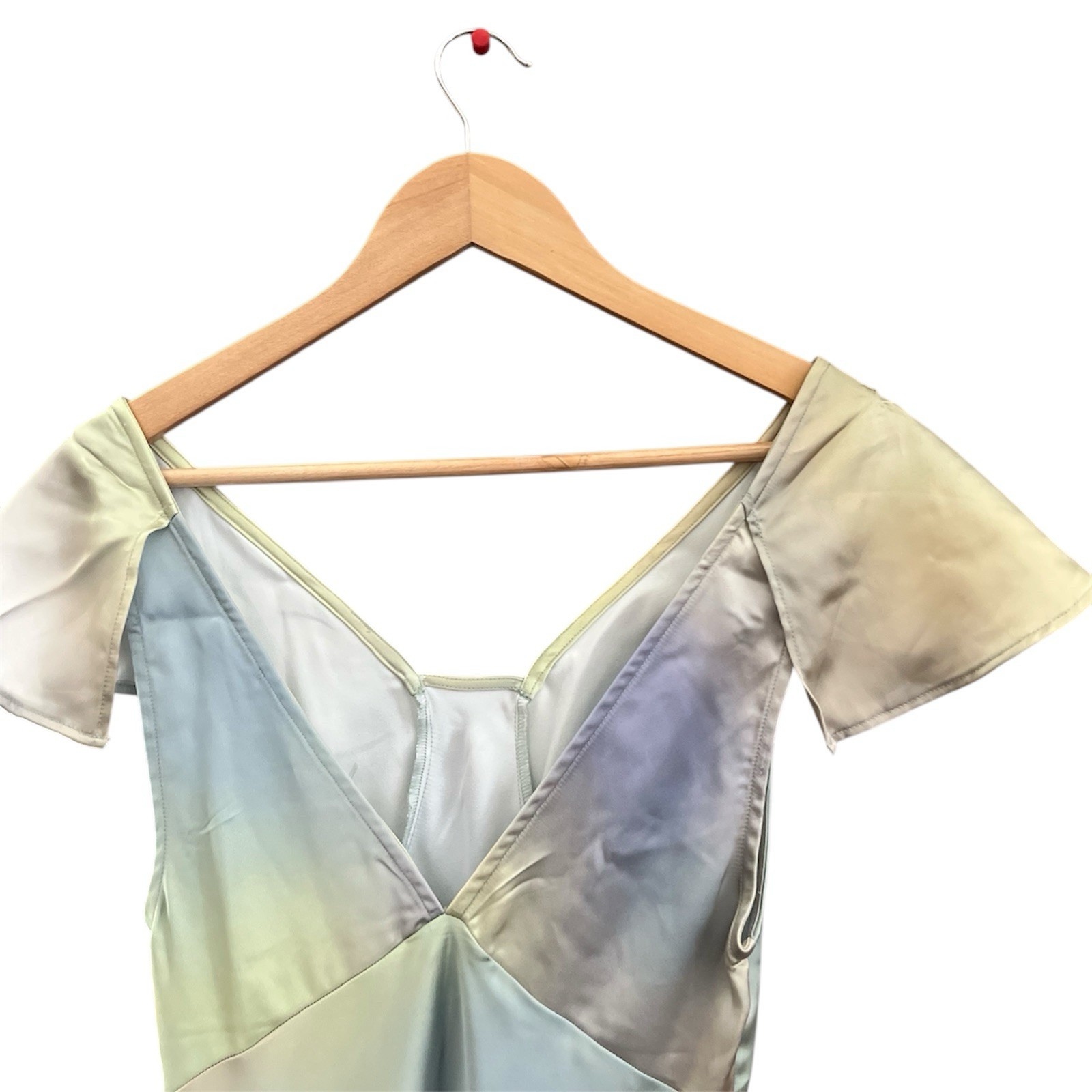 WEWOREWHAT Multicolor Silky Charmeuse Midi Slip Dress Women’s Size 00 Cocktail