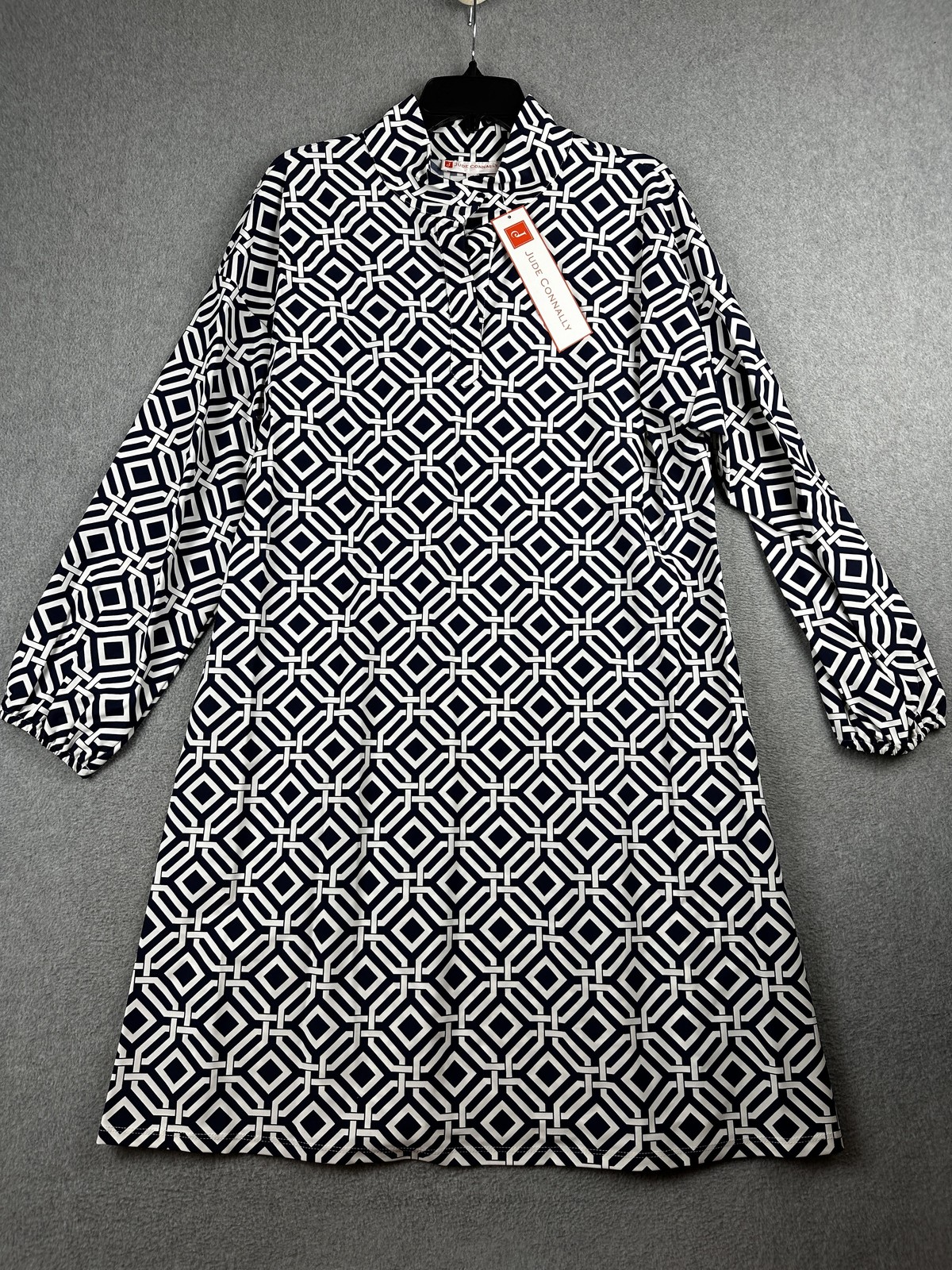 Jude Connally Jude Cloth Dress Womens Large Navy Grand Links Florence USA $238