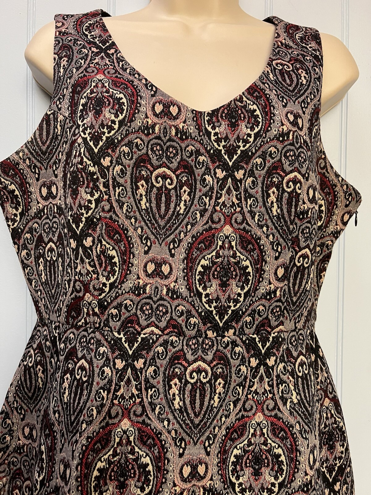 Jack Sleeveless Side Zip Back Cut Out Lined Sheath Dress Size 8 W/Pockets