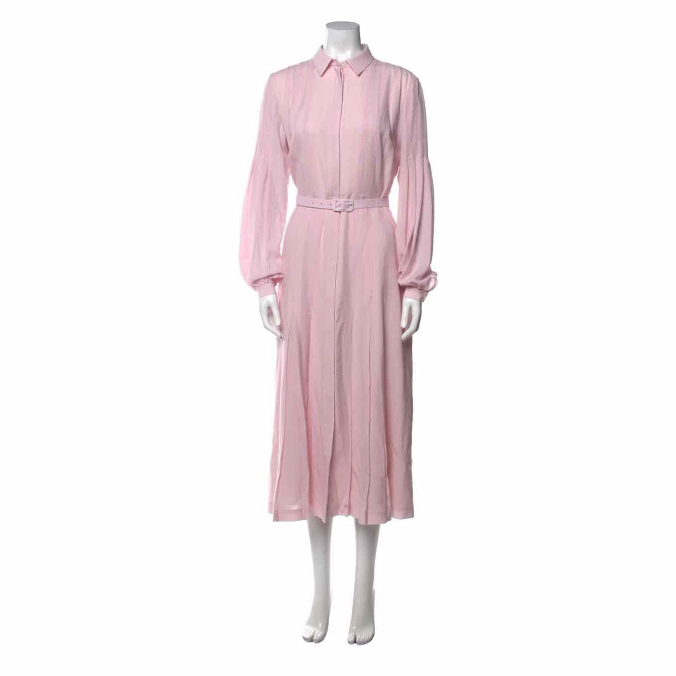 Gabriela Hearst Pink Long Sleeve Shirtdress