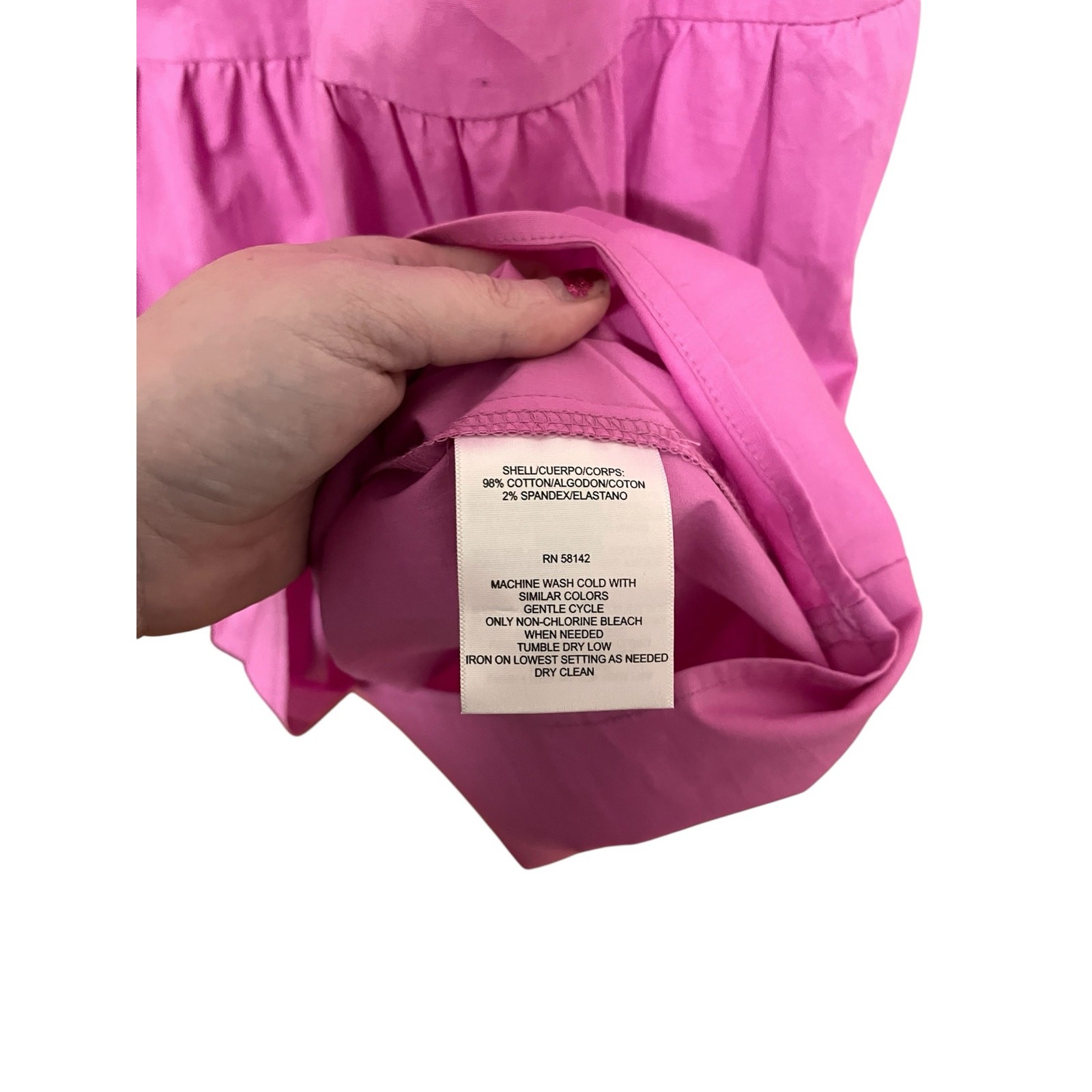 Donna Morgan Tiered Cotton Blend Maxi Dress Pink with Pockets Dress Size 14