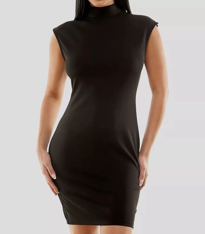 B Darlin Women’s Juniors’ black Ponte Mock-Neck Dress Size 11/12