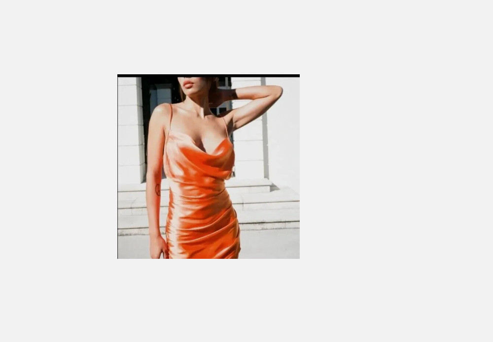 NWT Zara Women’s Satin Effect Draped Mini Dress Orange Size XS 2437/650 15.5″ Pt