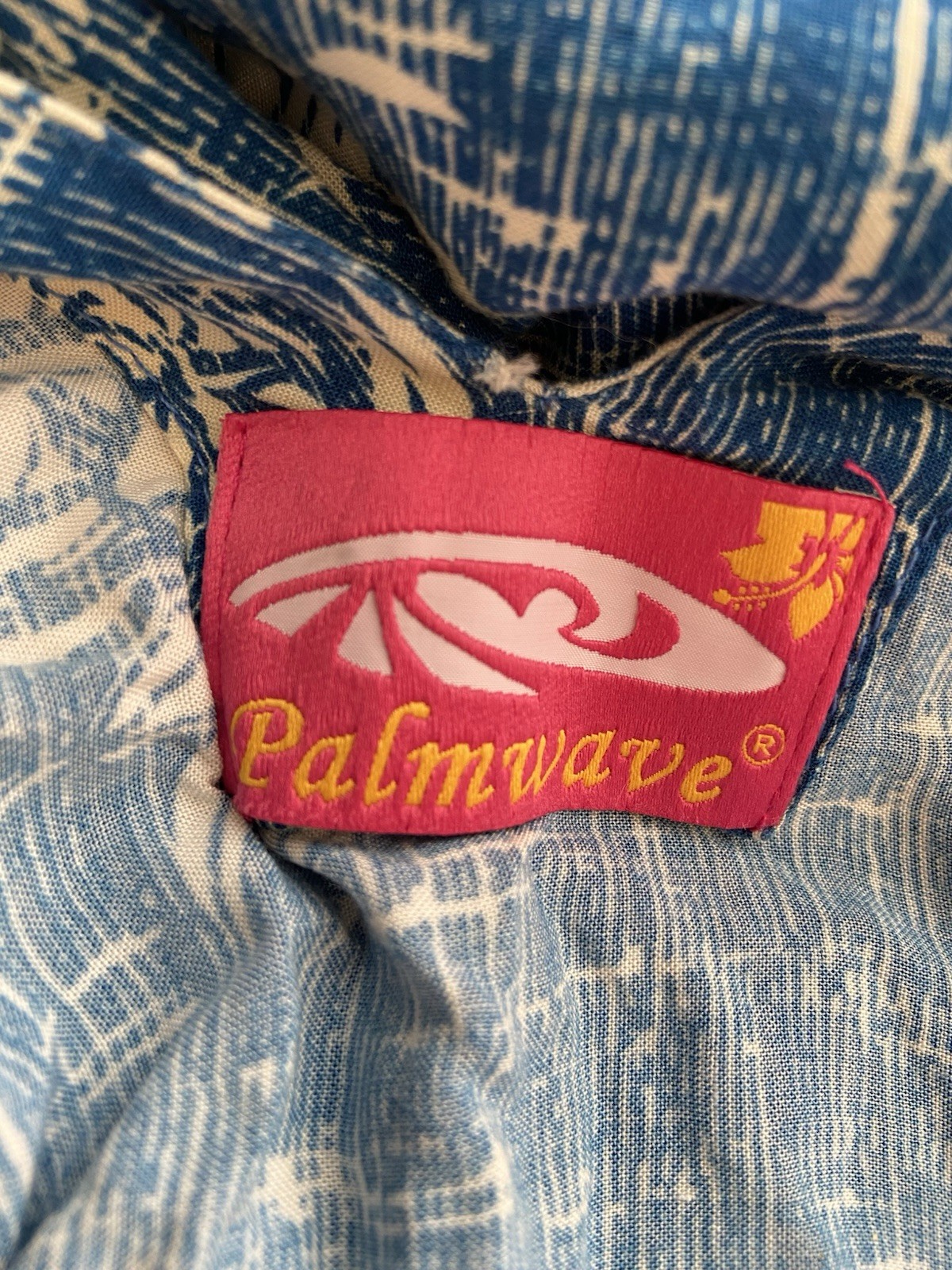 Palmwave Pineapple Print Poncho Dress Blue Hawaiian Beach Cover Up Kaftan One