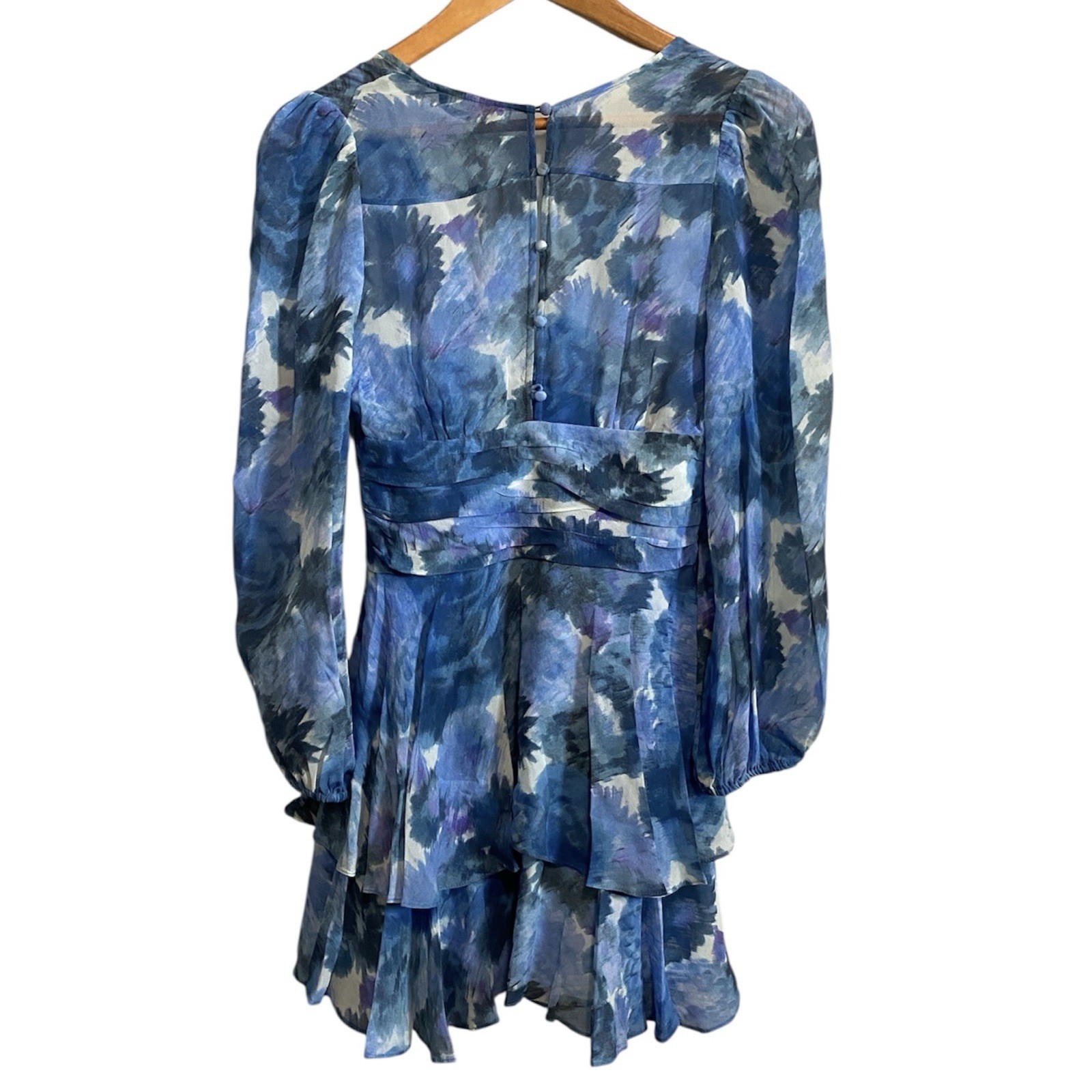 Love Shack Lincoln Sapphire Berry Silk Mini Dress Size 0 Lightweight Costal