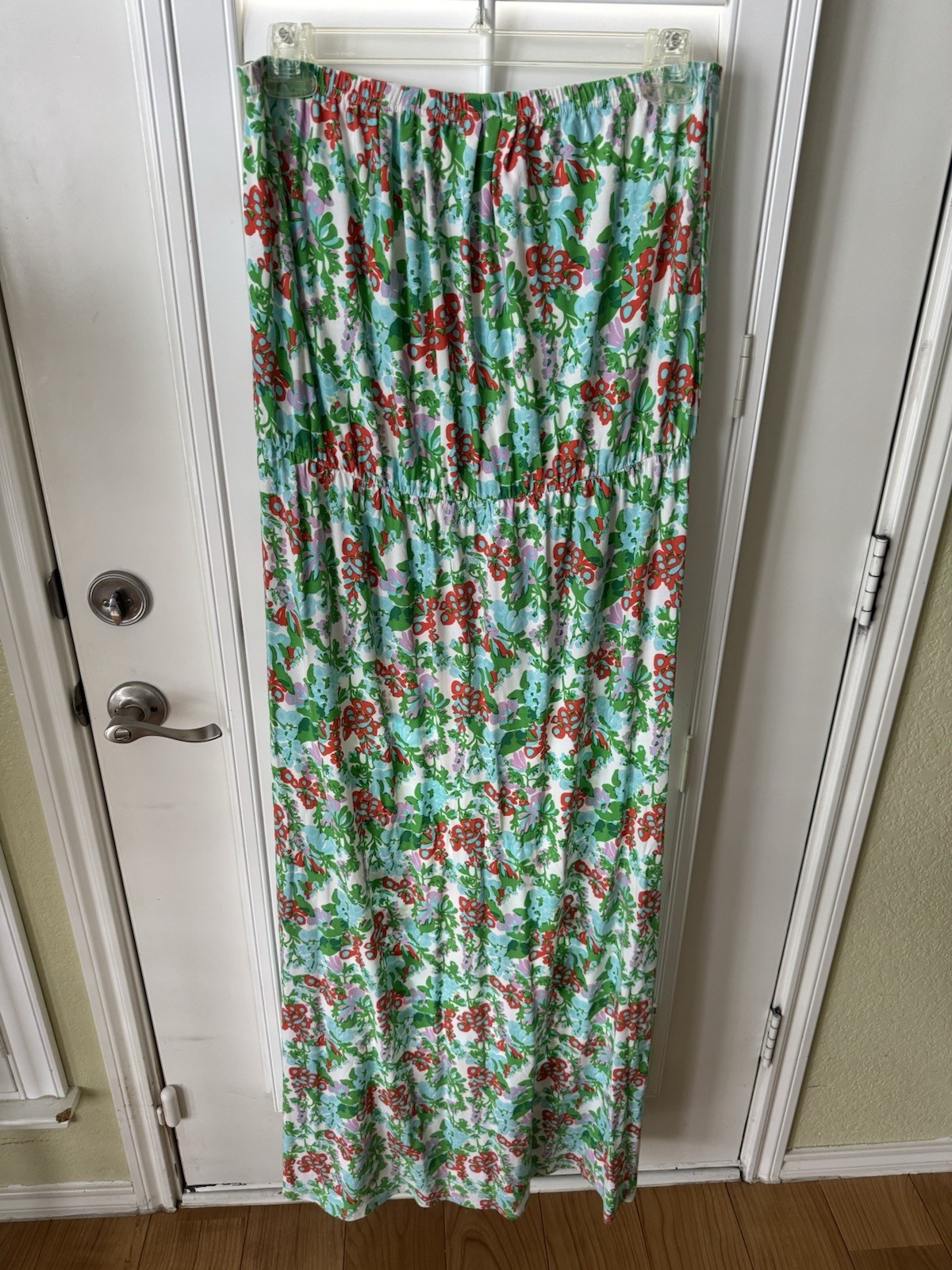 LILLY PULITZER Women Dress Strapless Maxi XL Tropical Floral Multicolor Beach