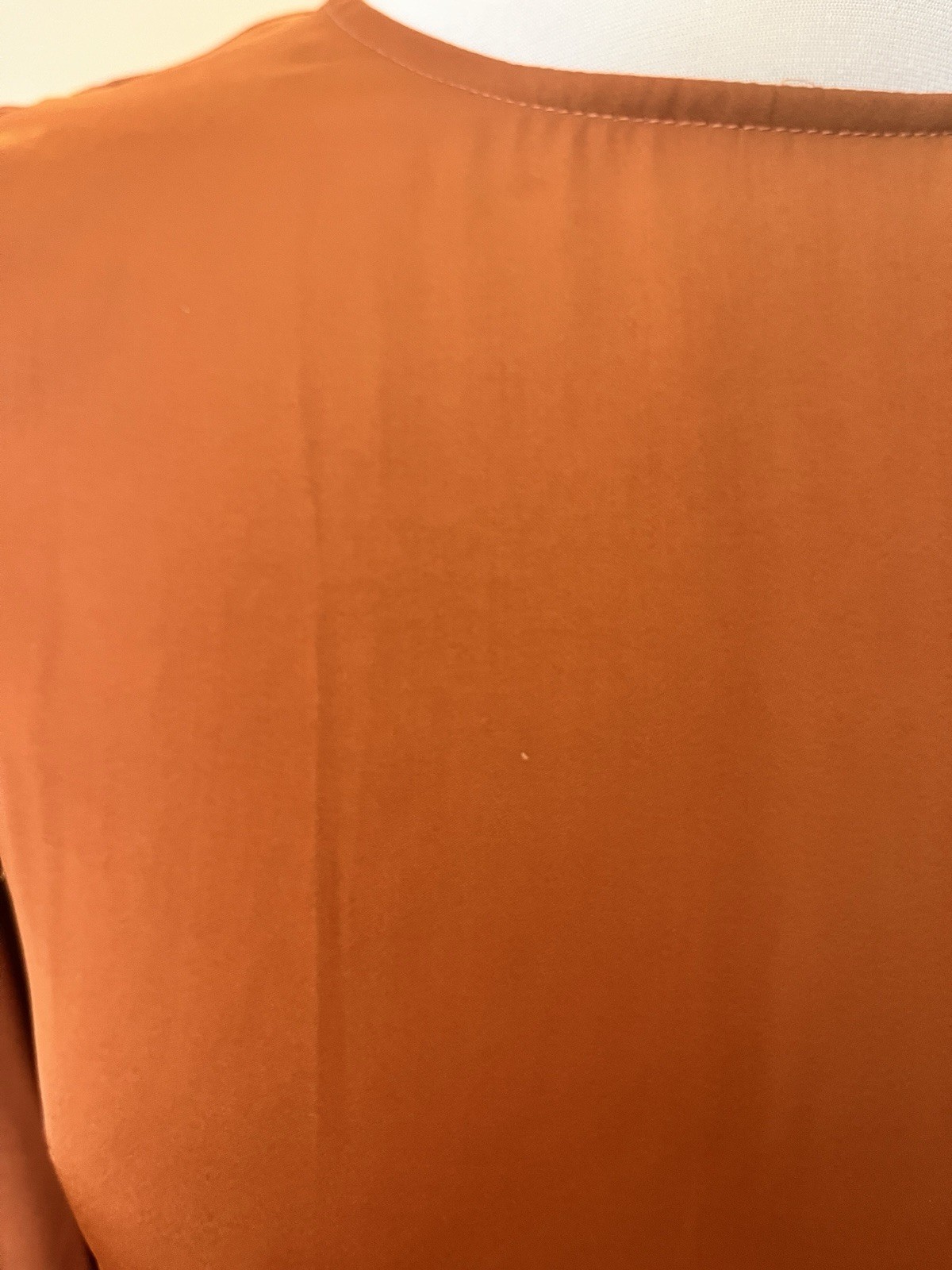 AmyLynn Kravitz Puff Sleeve Wrap Dress Burnt Orange RRP£85 Size S