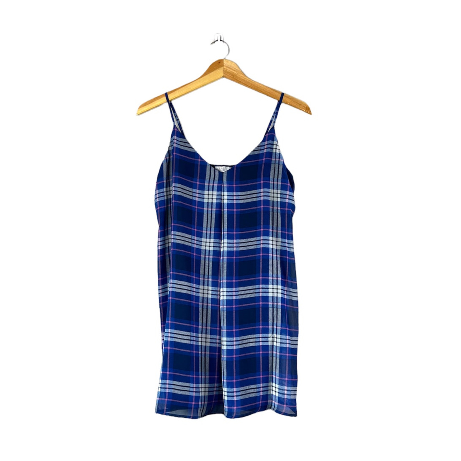 Women’s Blue Plaid Tobi Tank Dress M