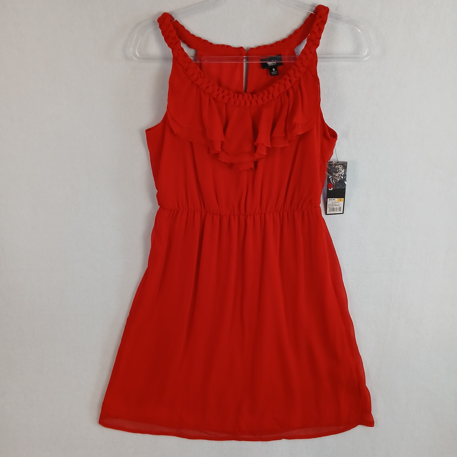 Mossimo Women’s Sleeveless Ruffle Mini Dress Size S Red NWT