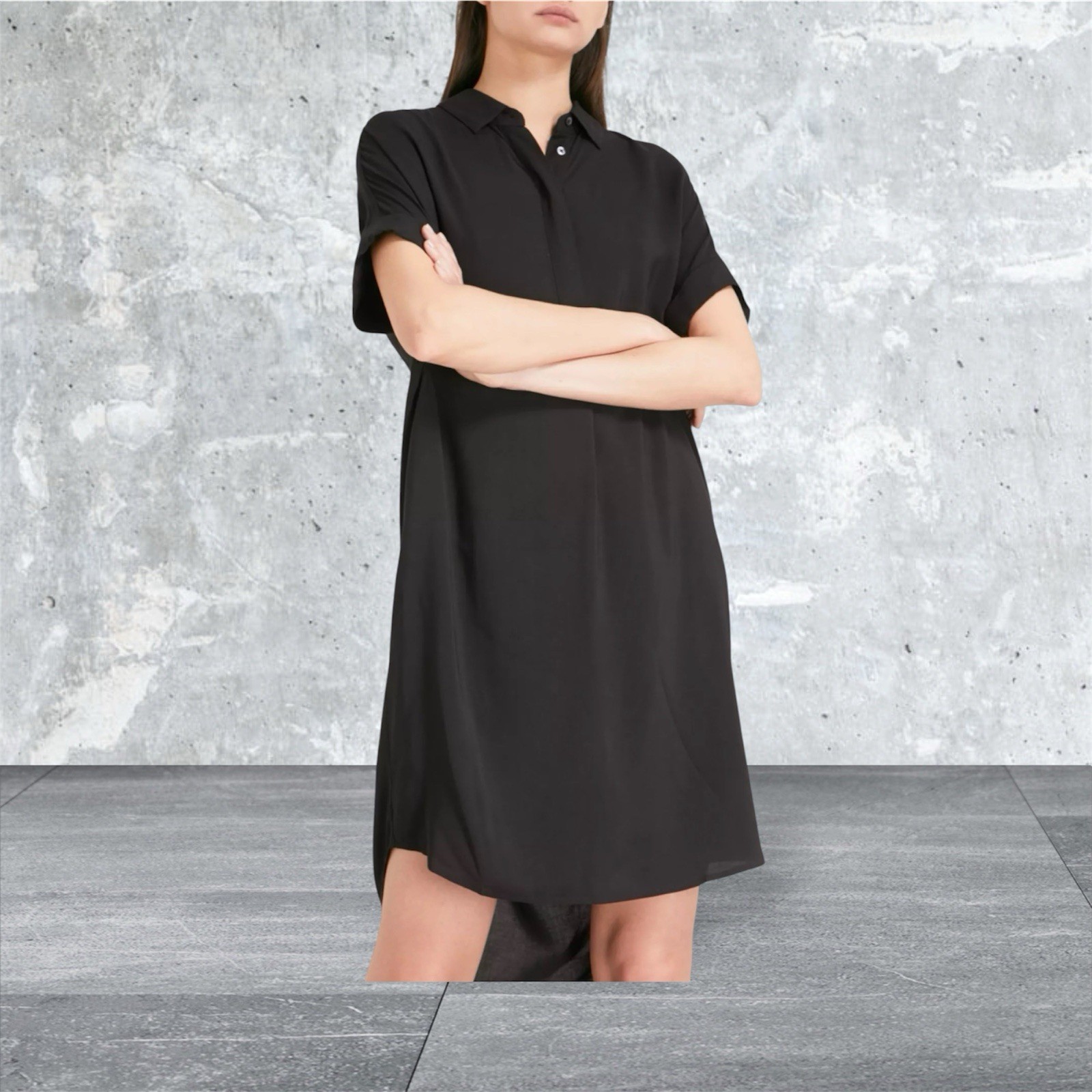 The white company Black Jersey Shirt Dress