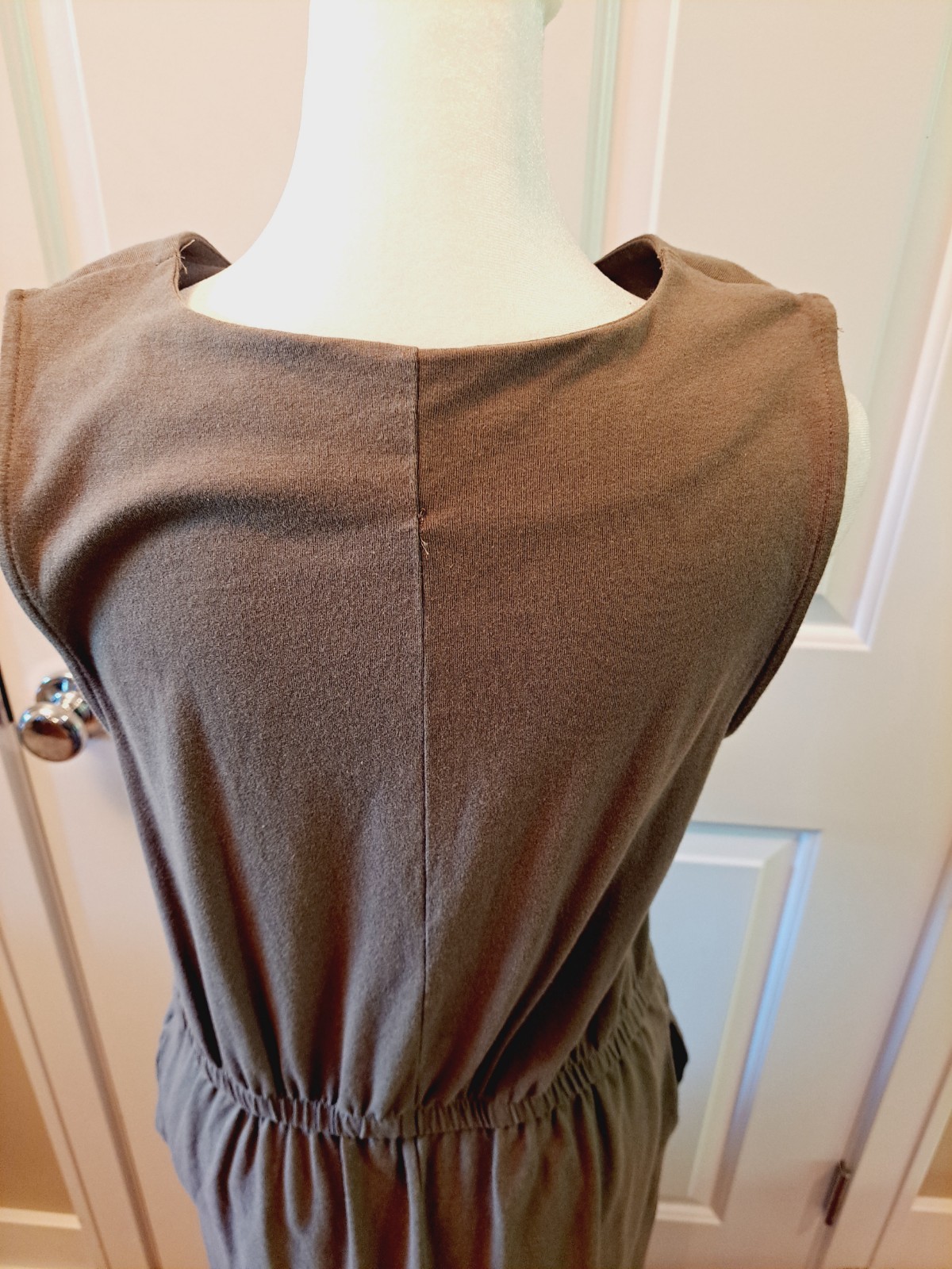 Midi Dress With Pockets Denver Hayes Tie Waist Army Green Tshirt Womens Sz M