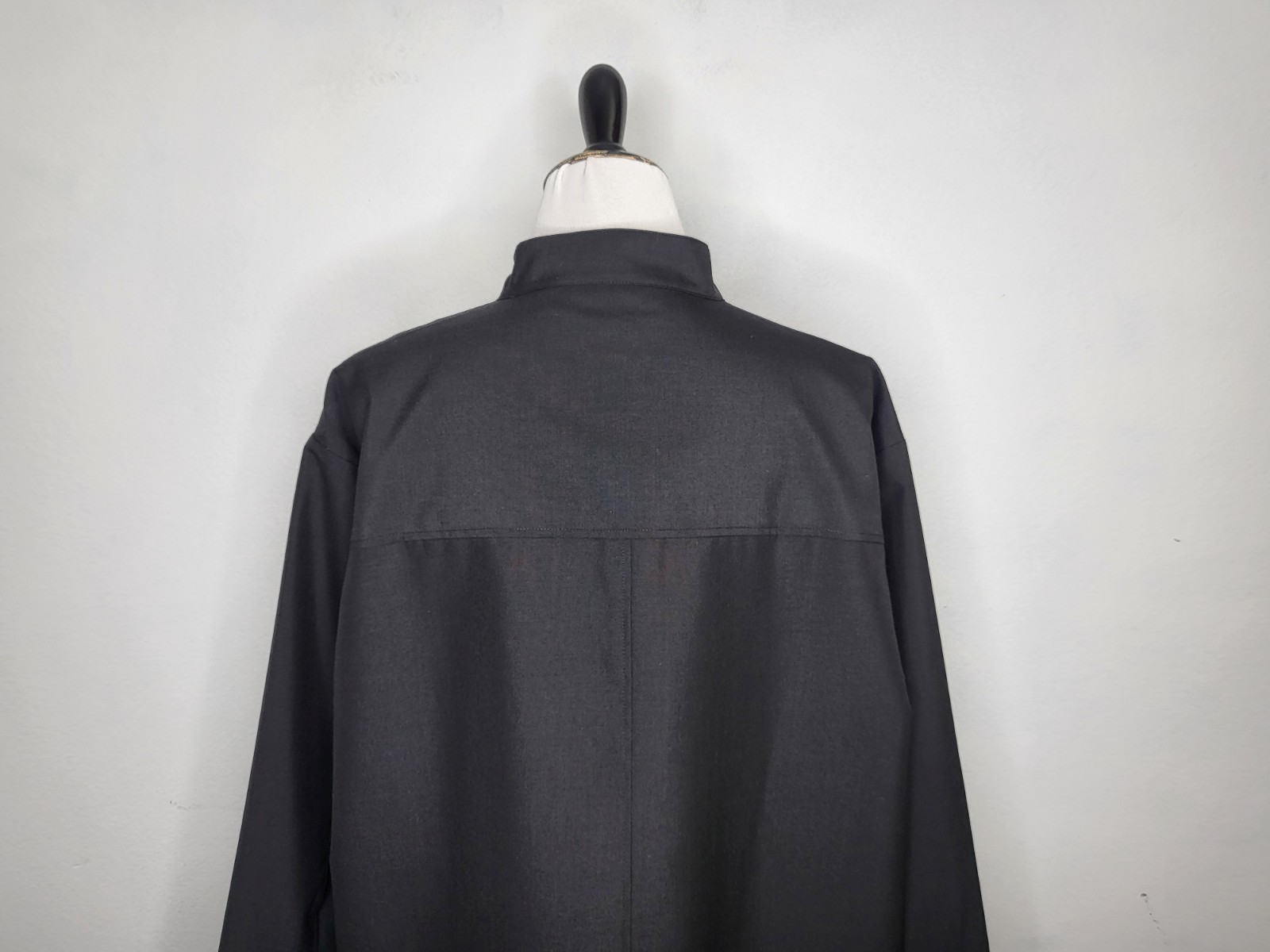 SEZANE Salome Mini Shift Dress Wool Blend Half Button Black Women IT/40 US/8 NWT