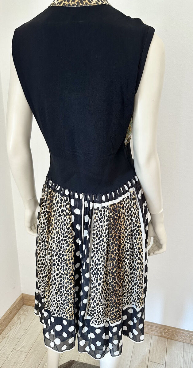 Dolce and Gabbana D&G Multi Pattern Scarf Silk Runway Dress IT44 UK10 US6 EU36