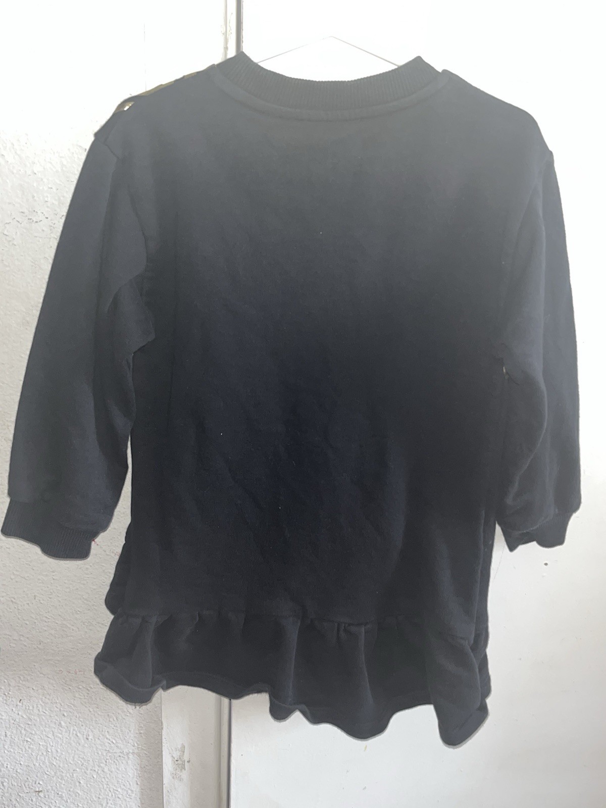 Versace Black Girl’s Metallic Medusa Logo Sweater Dress