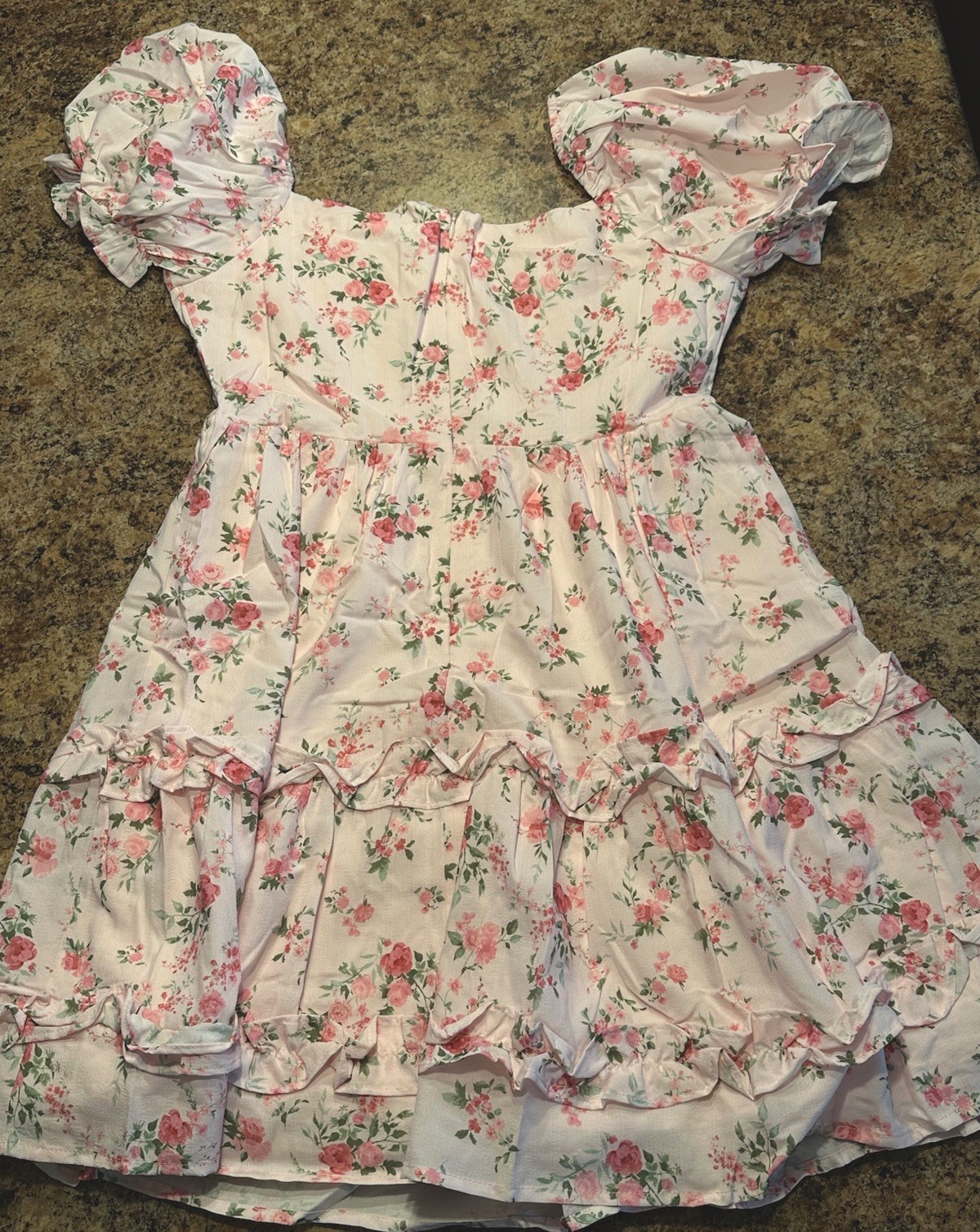 Altar’d State Floral Babydoll Dress Pink Puff Sleeve Cottagecore NWT