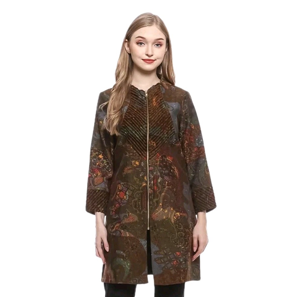 Kedu Batik Women’s Batik Tunic Dobby KALUNA Black Formal Women’s Fur Tunic