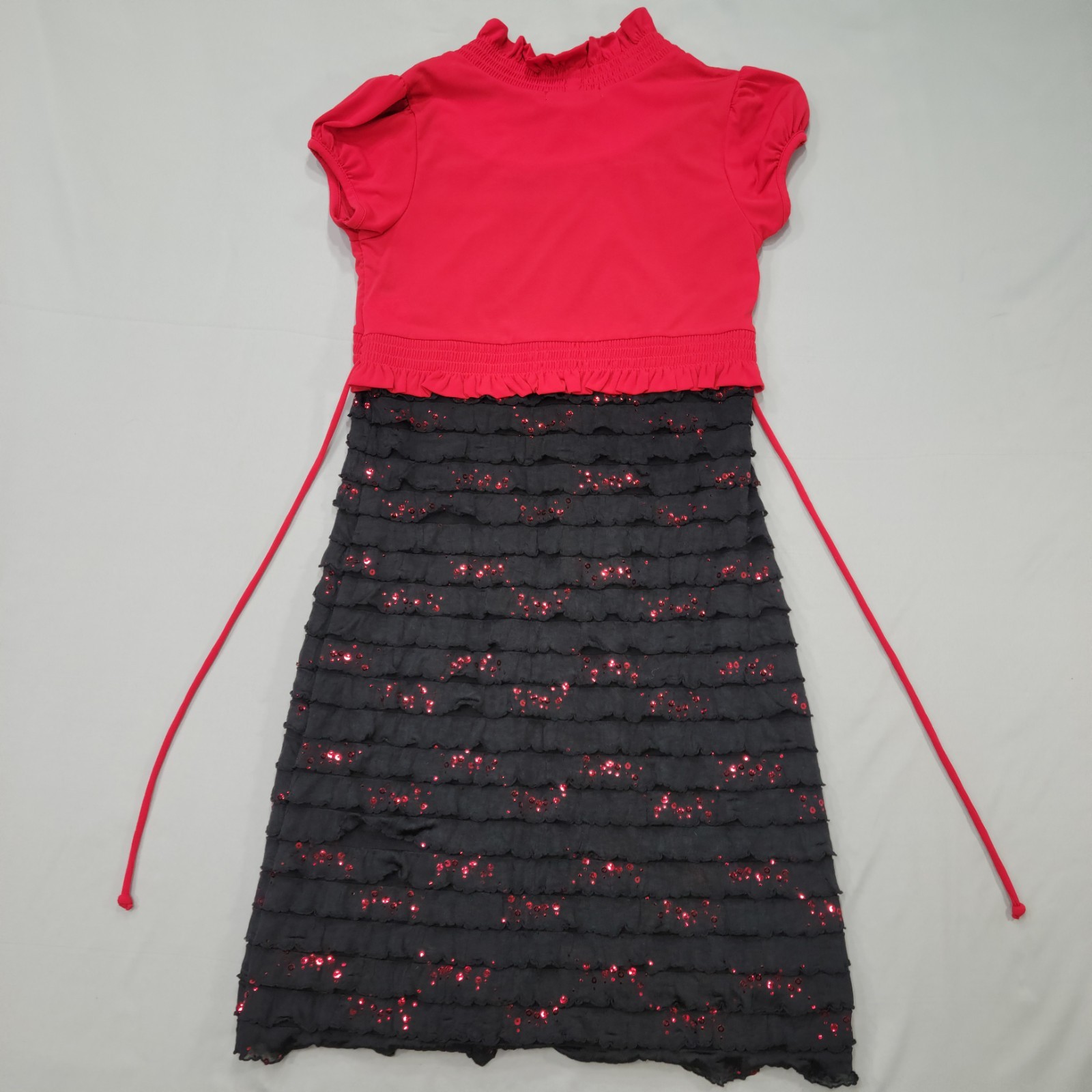 Speechless Coquette Ruffle Bolero Sequin Tiered Dress Size 16 Soft Romantic