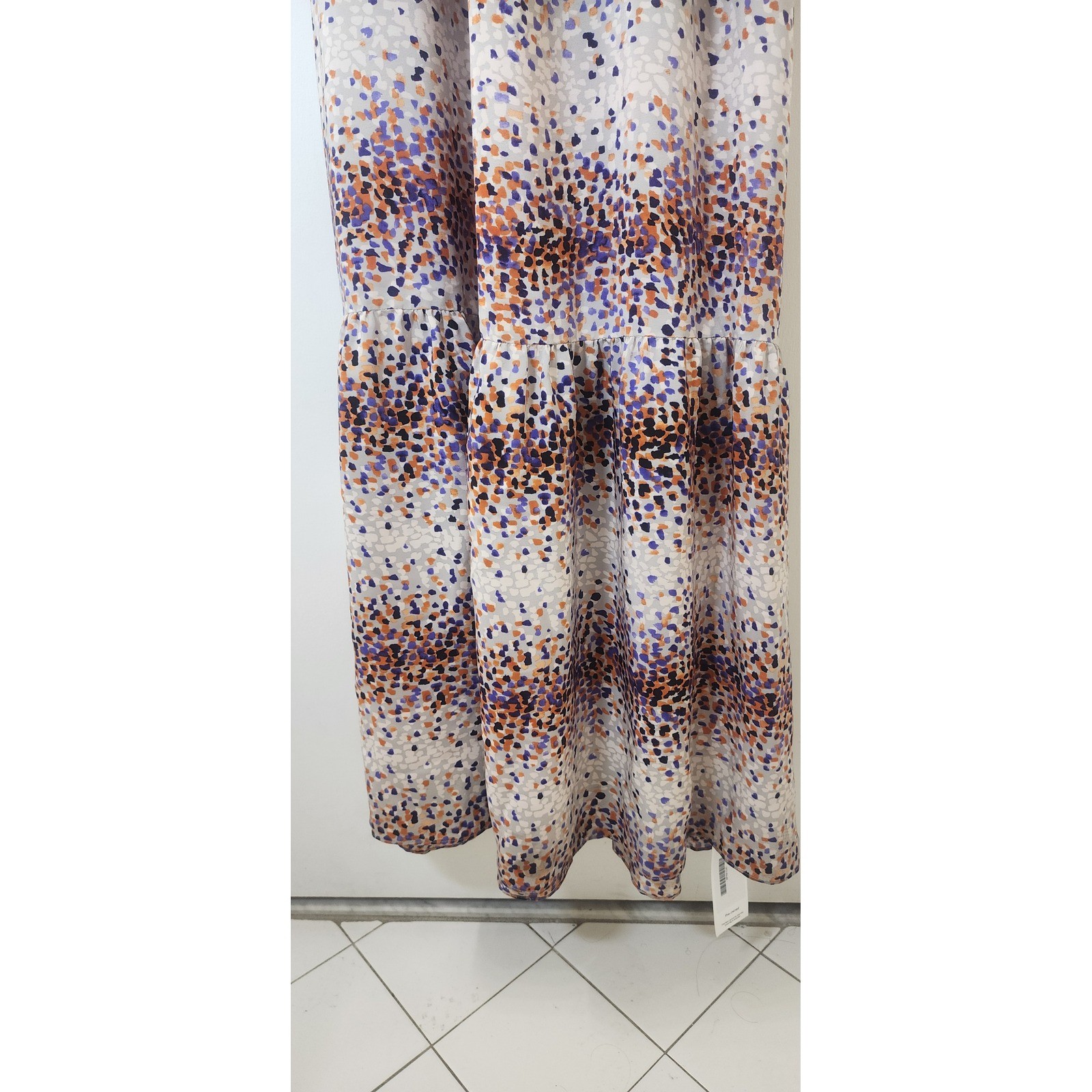 Parker Women Abstract Print Racerback Maxi Dress Purple Orange Multi Size S