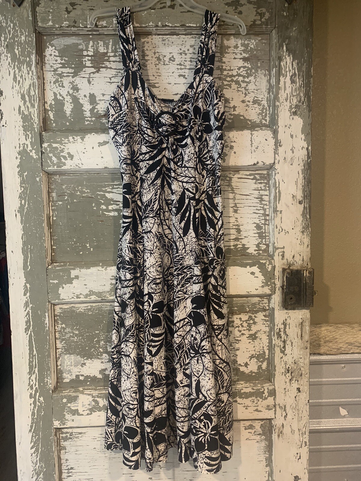 Tribal Maxi Dress Black and White Size M Made in Bulgaria