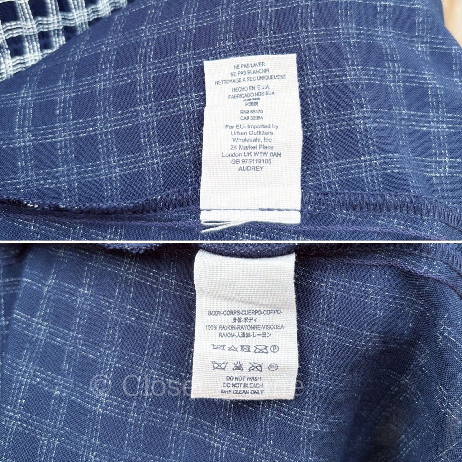 Christy Dawn Audrey Maxi Dress Navy Blue Check Plaid Size Small